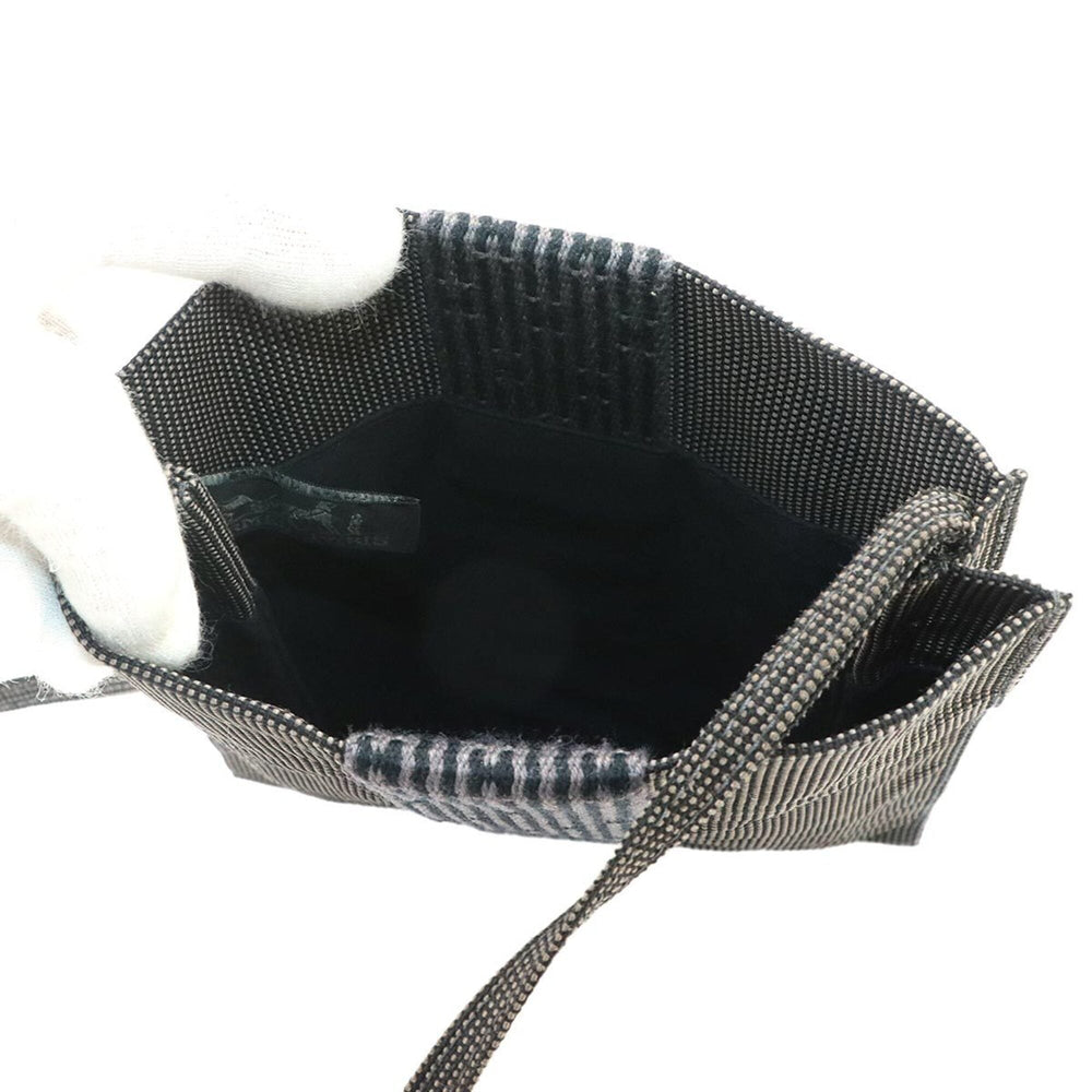 Hermes Herline Pochette Shoulder Handbag, Canvas, Gray — Like New