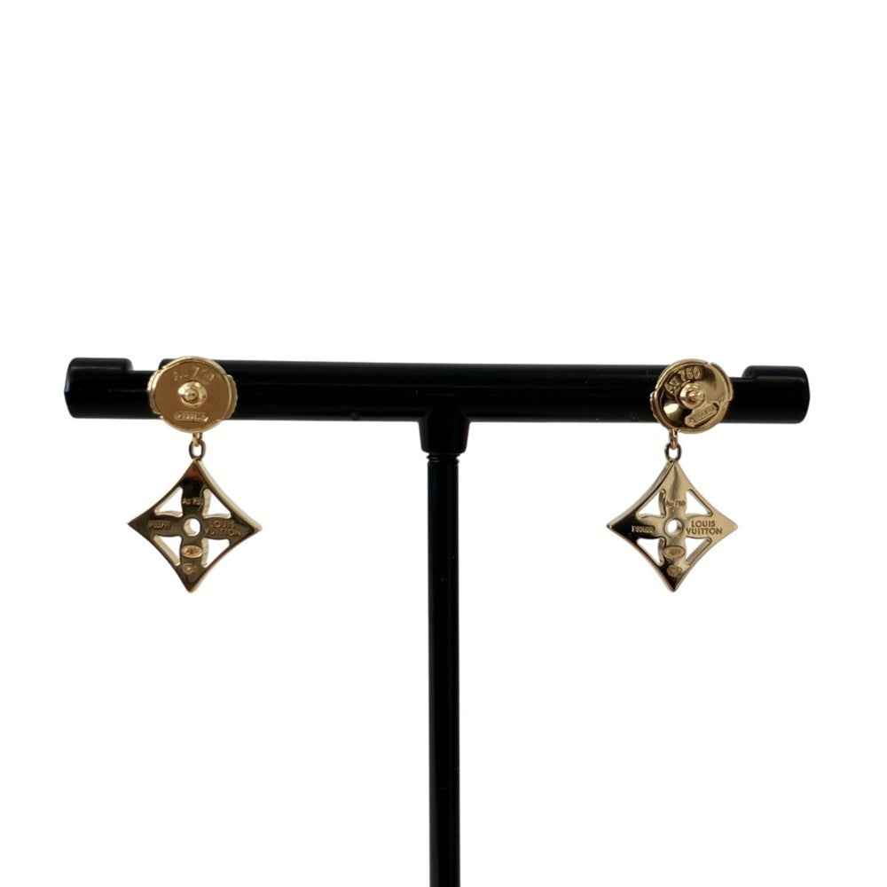 LOUIS VUITTON Louis Vuitton Monogram Idylle Blossom 750 Diamond Earrings Yellow Gold Women's — Like New