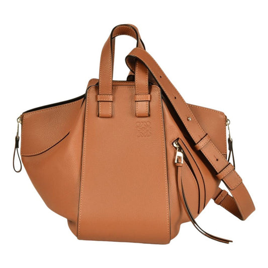 LOEWE Hammock Small Handbag Leather 387.30.S35 Brown with Shoulder Strap