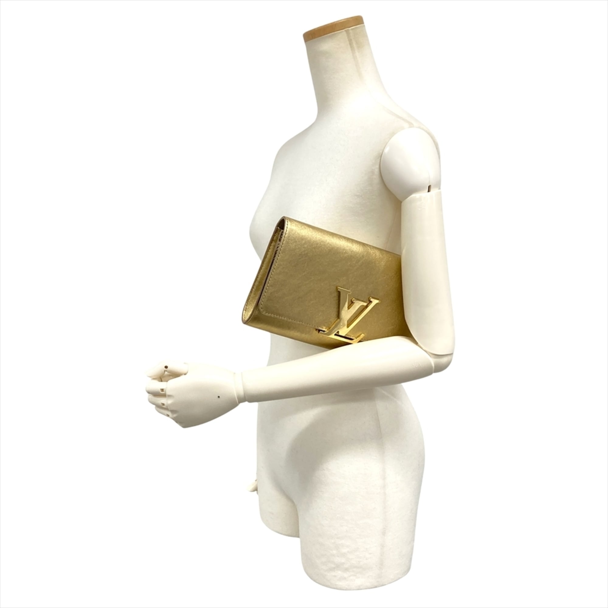 Louis Vuitton Pochette Louise EW Clutch Bag M94334 Gold with Hardware TR1123 Women's