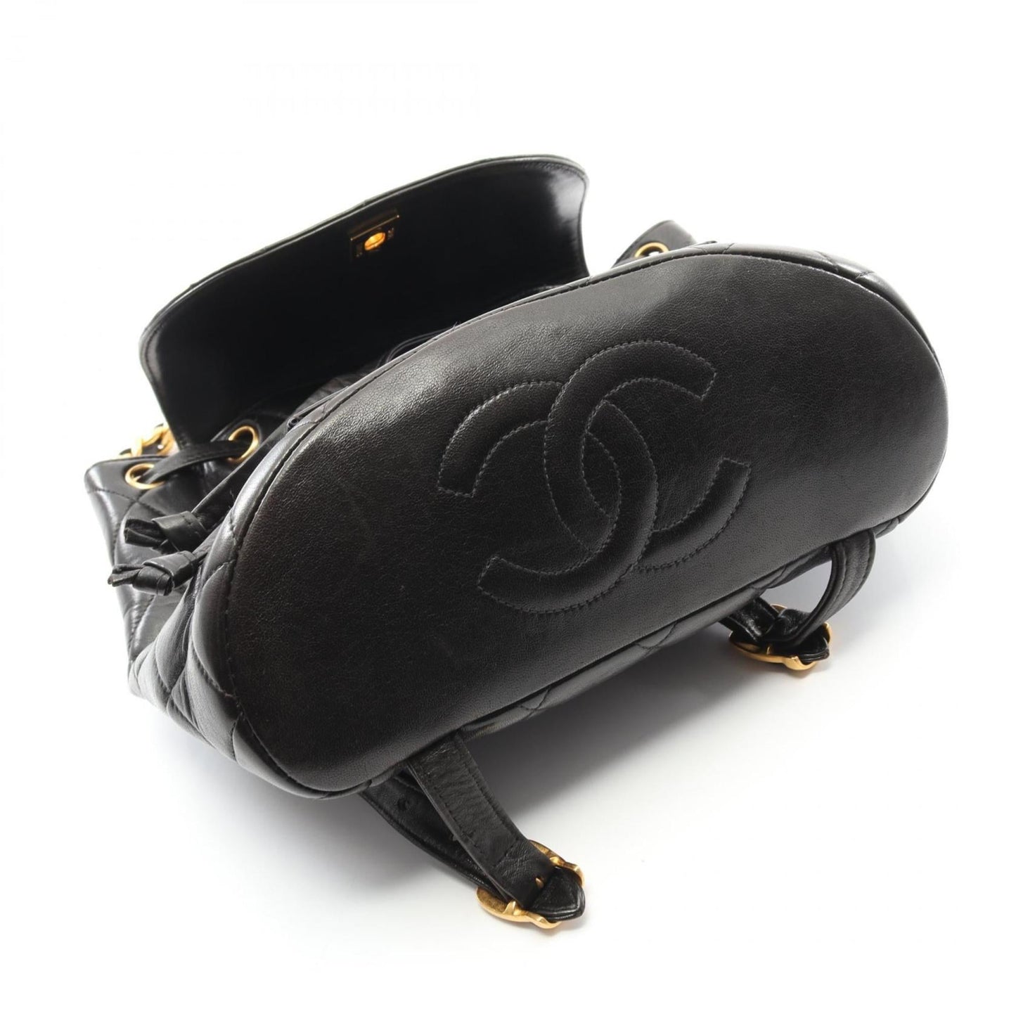 CHANEL Matelasse Backpack Bag in Lambskin Leather for Women, Black