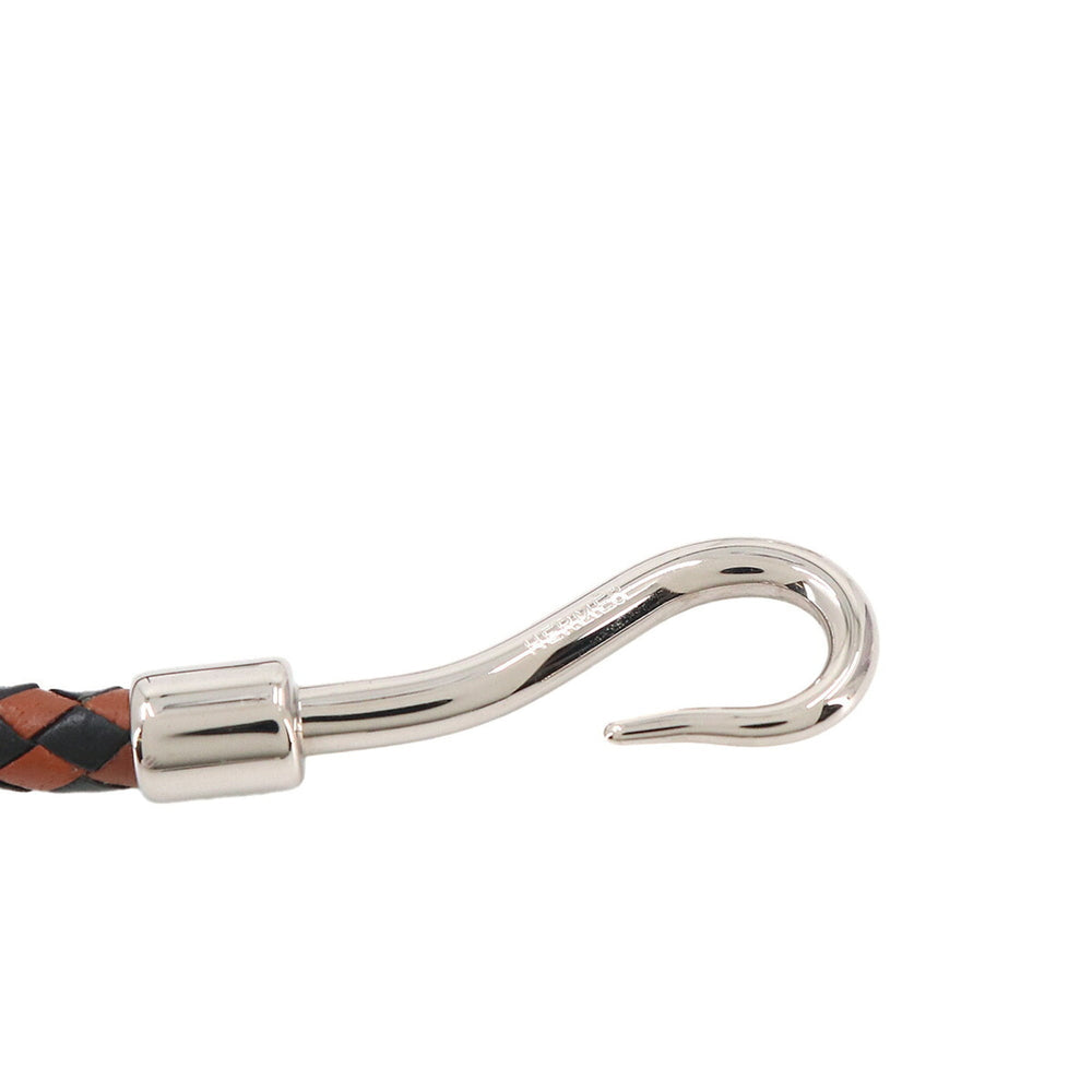 Hermes Jumbo H Bracelet, Leather, Brown, Black, Silver Hardware — New - Store Return