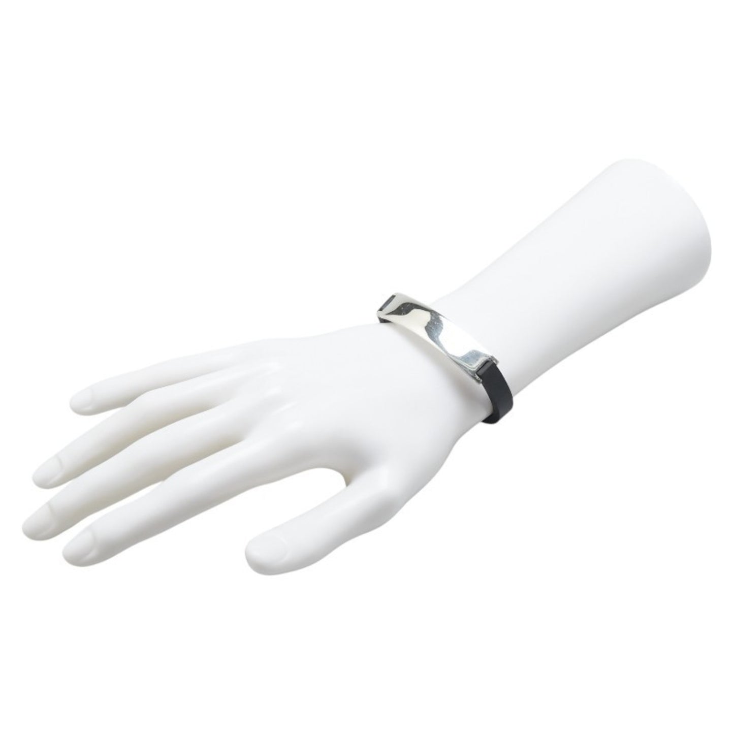 Gucci ID Bracelet in Silver and Black SV925 Rubber for Women