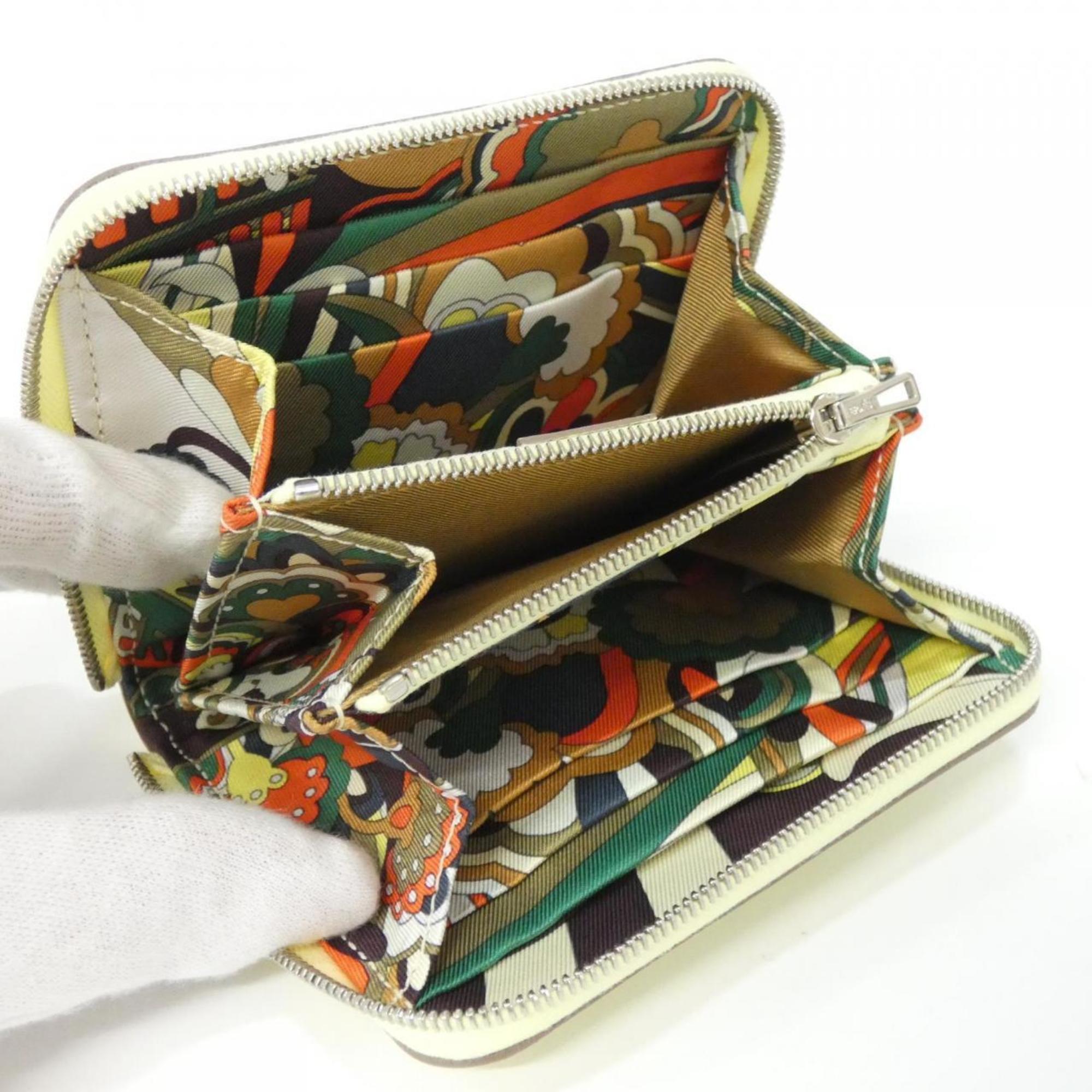 Hermes Hermès FAUBOURG RAINBOW Silk in Compact 085877CK Wallet