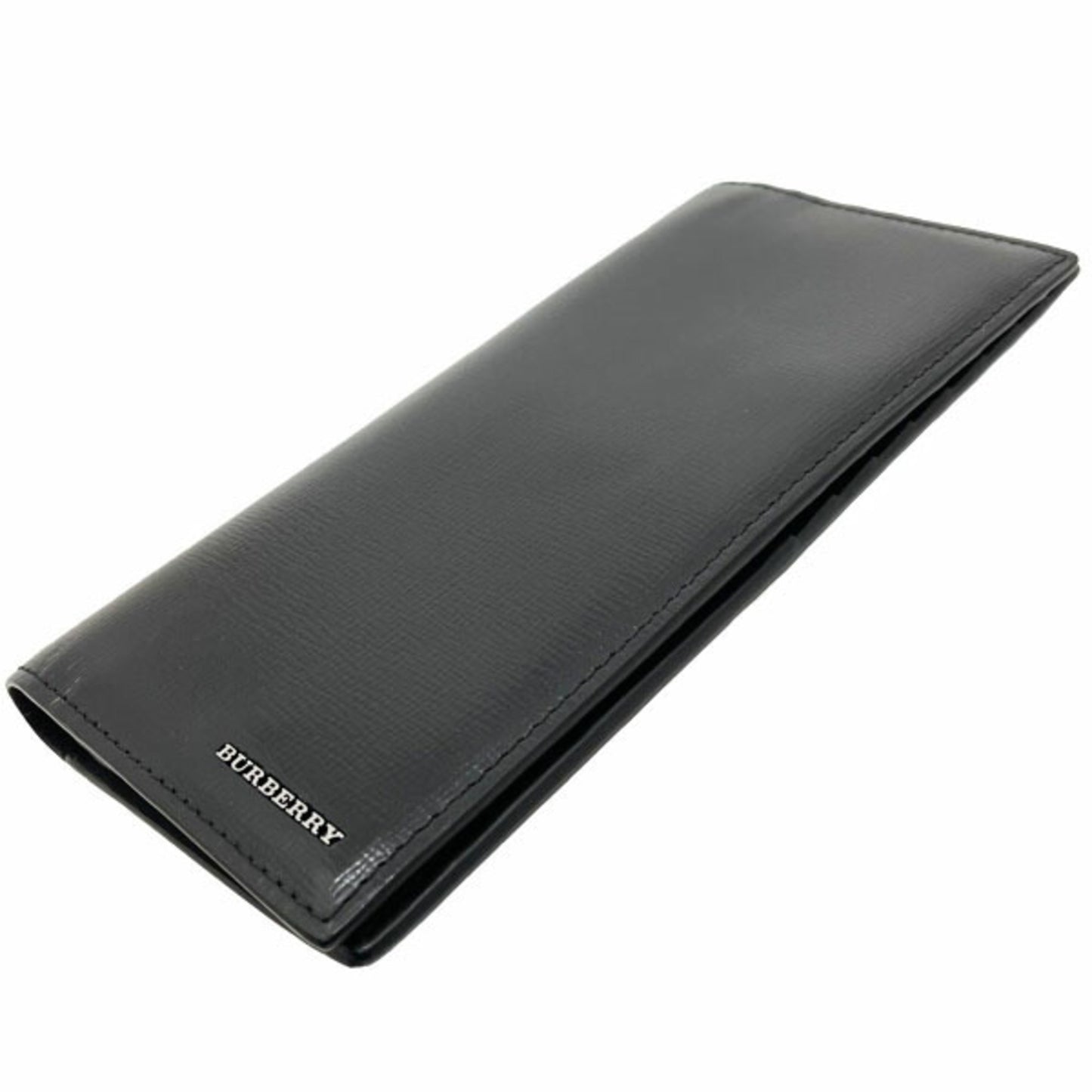 Burberry long wallet, bi-fold leather, black, BURBERRY, men's, HH-14980