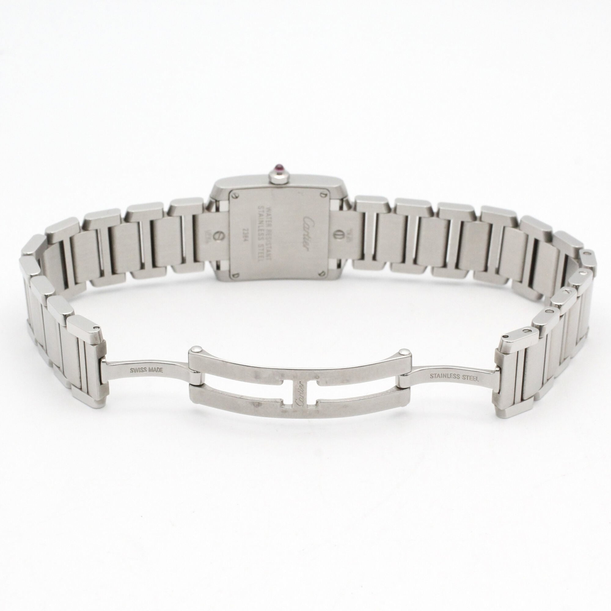 Cartier Tank Française SM Watch, Stainless Steel, Ladies, Pink/Pink Shell, W51028Q3 — Very Good