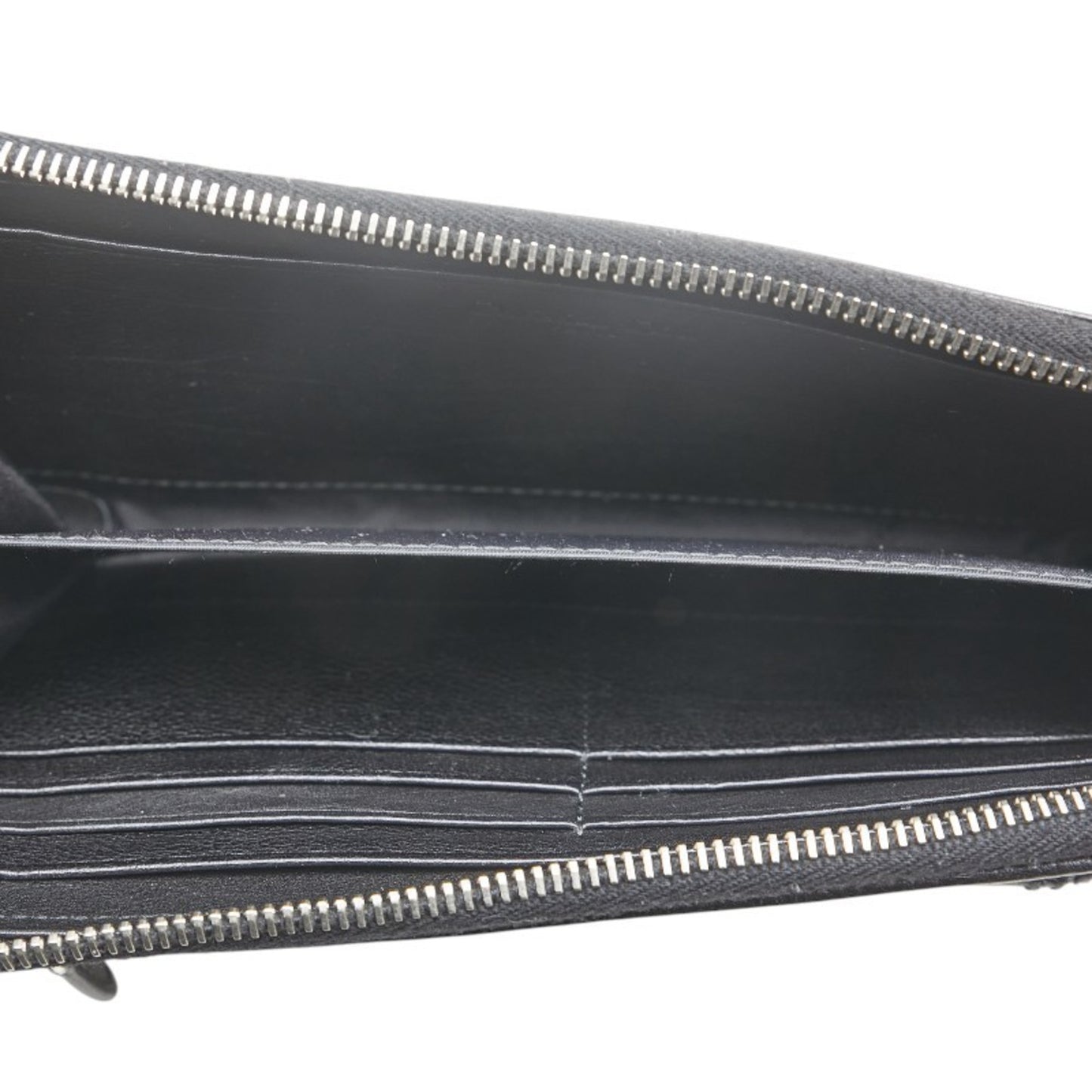 Christian Dior Dior Long Wallet Black Leather Women's