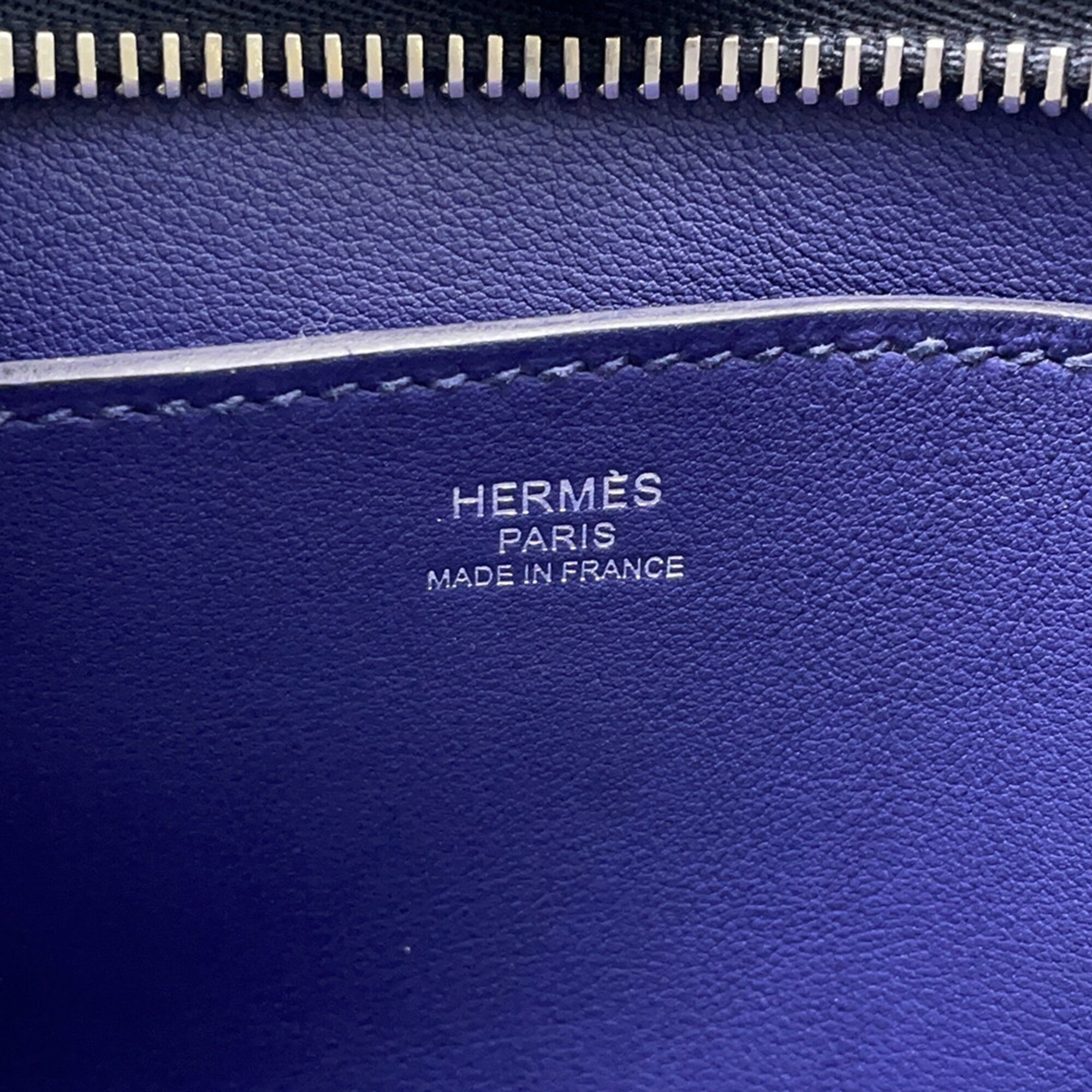 Hermes Clutch Bag Necto Jaune Ambre Blue Ancre Black Evercolor Box Calf C Stamp Men's Handbag HERMES — Like New