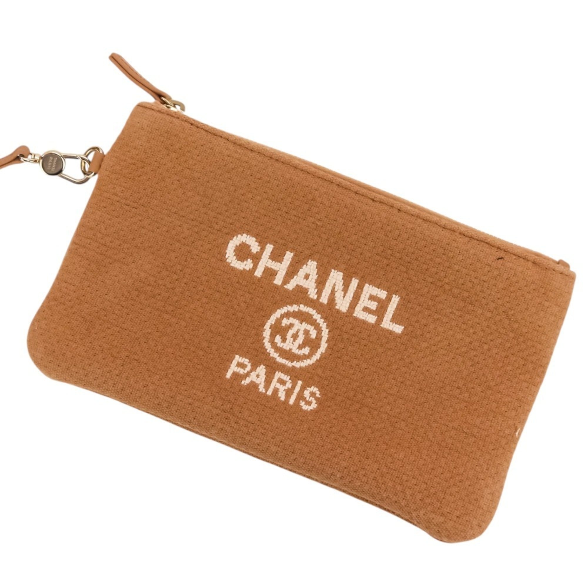 CHANEL Deauville MM Tote Bag, Chain Shoulder Handbag with Pouch, A67001 Pink Beige, Women's — Like New