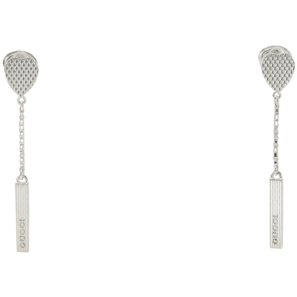 Gucci Heart/Bar Earrings, Sterling Silver 925, Approx. 4.0g, Women's — Like New
