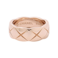 Chanel Coco Crush Medium Ring, 18K Pink Gold, Ring Size 47, J10817. (CHANEL ring) — Like New