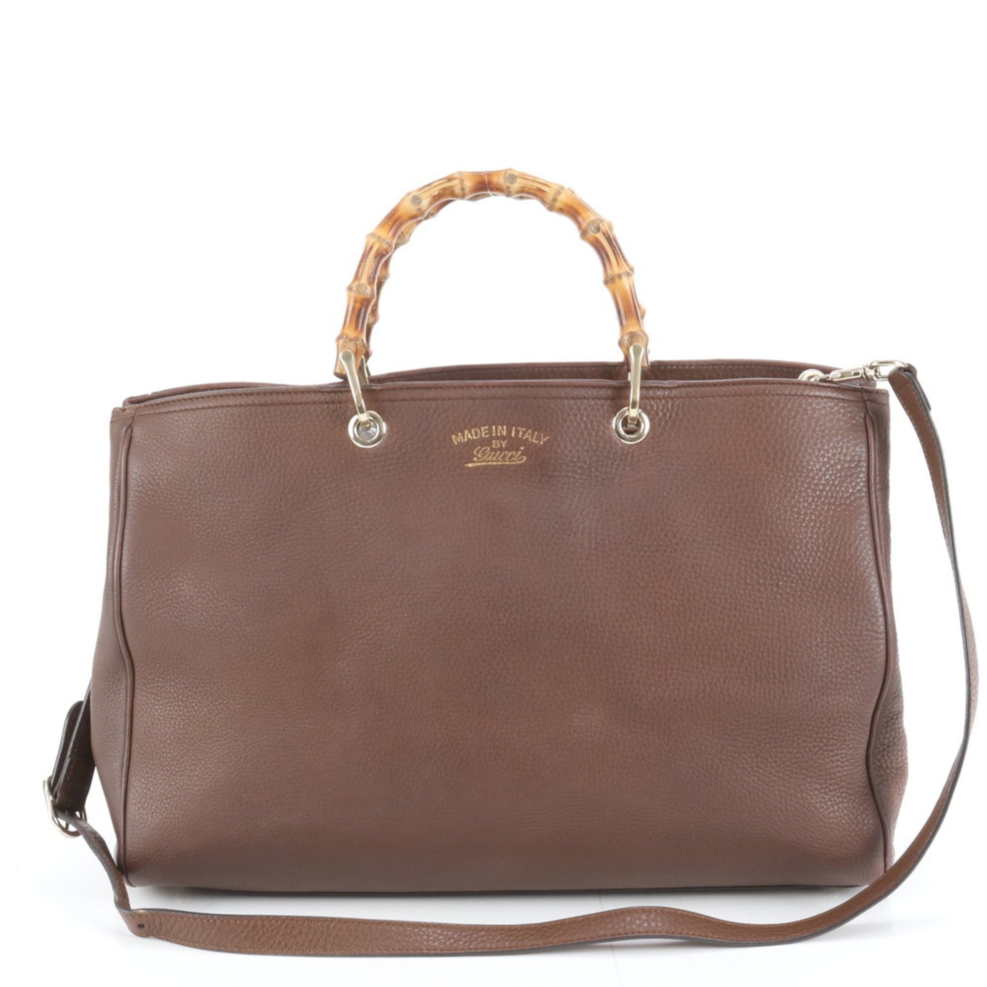 Gucci Bamboo Shopper Large 323658 Leather 2-Way Tote Bag/Shoulder Bag for Women