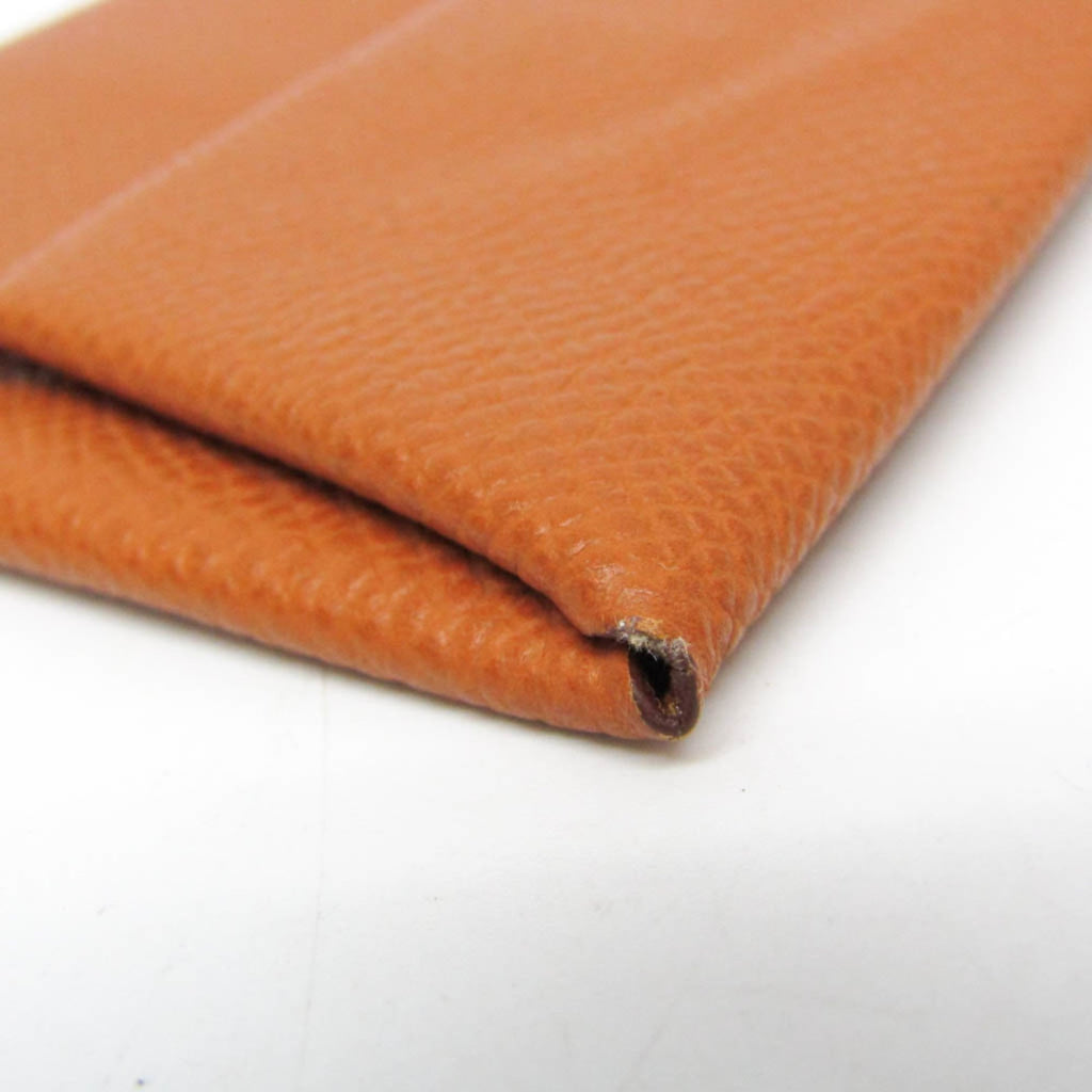 Hermes Bastia Women's Epsom Leather Coin Purse/coin Case Brown