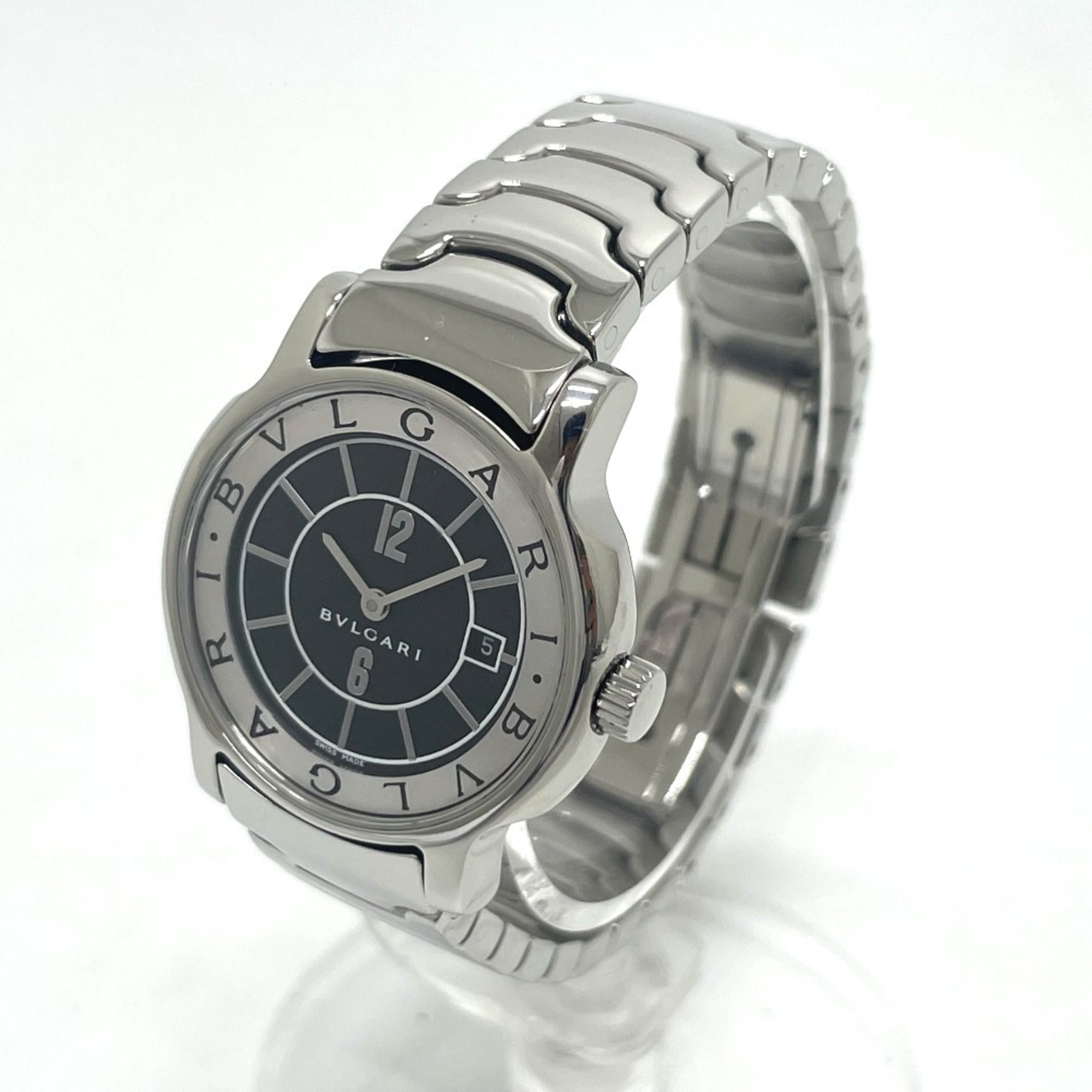 BVLGARI ST29S Solotempo Quartz Date Watch, Stainless Steel, Women's, Silver — Very Good