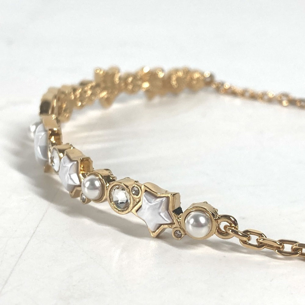 CHANEL B24C CC Coco Mark Star Chain Choker Rhinestone Necklace Metal Women's Gold G-240925-27 — New - Store Return