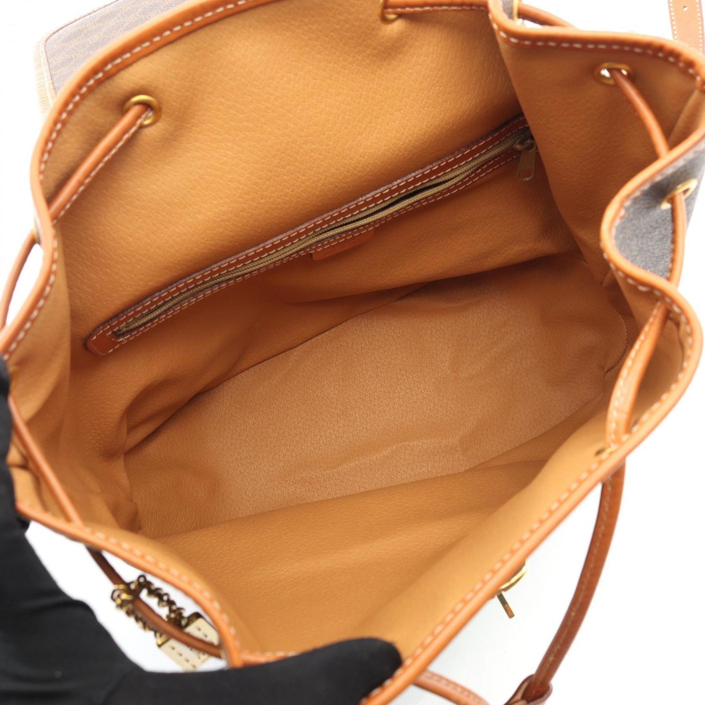 Celine Macadam Backpack, Coated Canvas and Leather, Women's, Brown