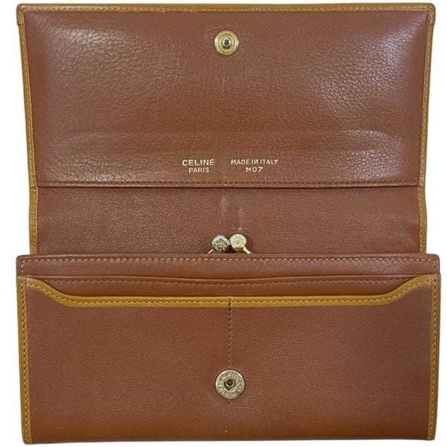 Celine bifold long wallet ec-24576 brown leather M07 CELINE calf men's women's