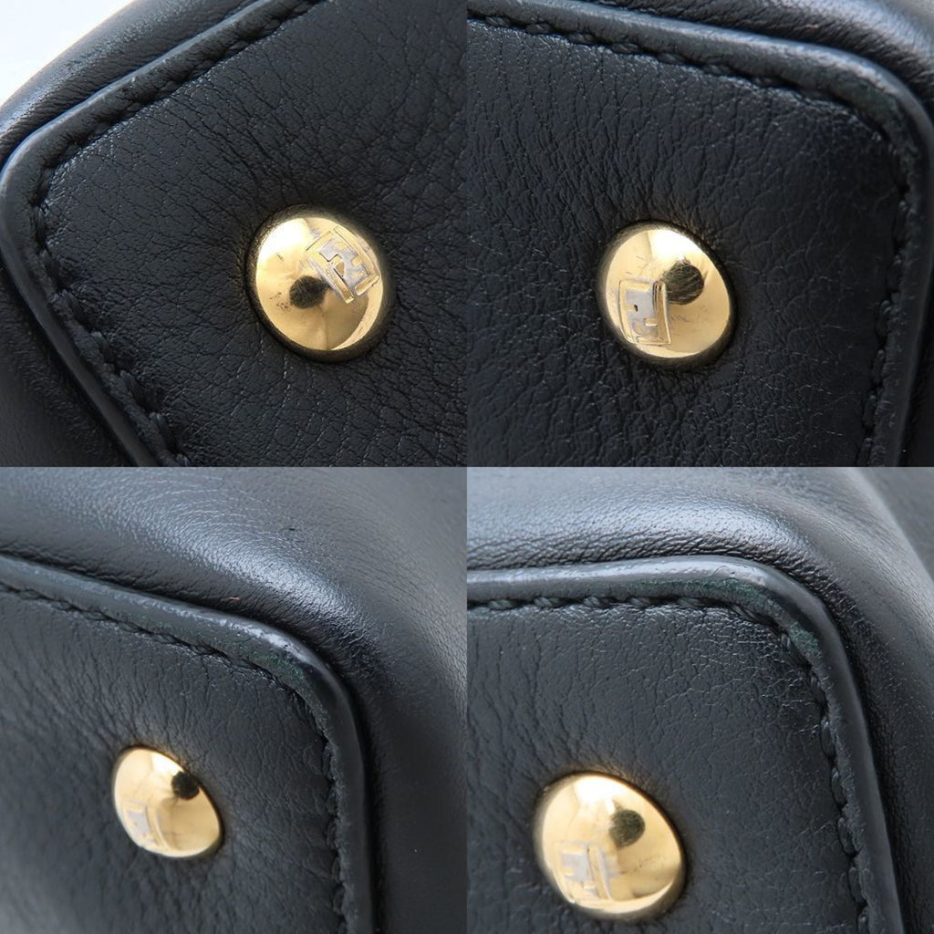 FENDI 8BH253 2-Way Handbag Leather Black Women's 352925