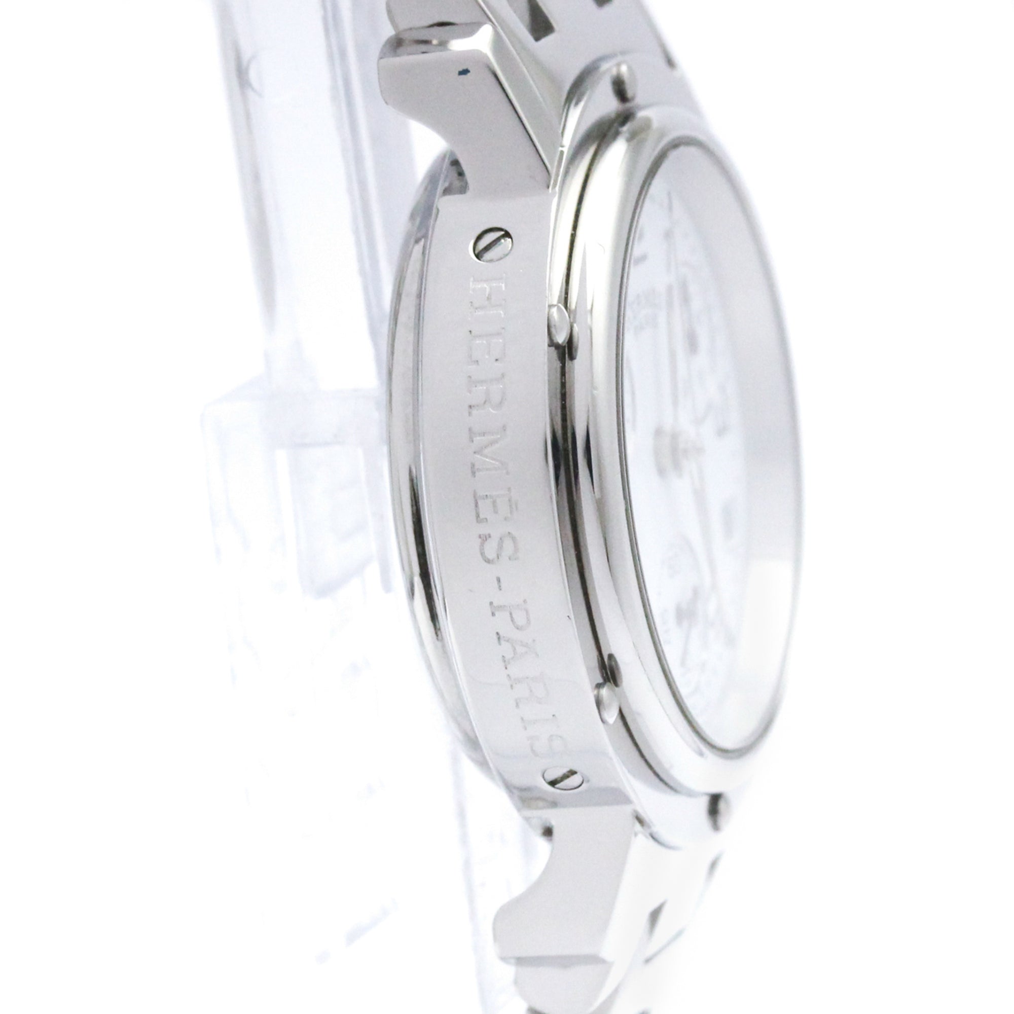 HERMES Clipper Chronograph Steel Quartz Ladies Watch CL1.310 Polished — Very Good