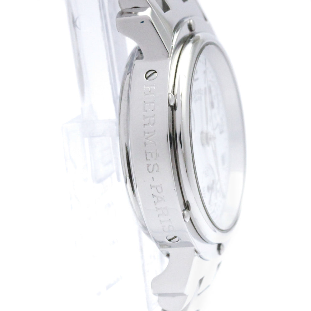 HERMES Clipper Chronograph Steel Quartz Ladies Watch CL1.310 Polished — Very Good