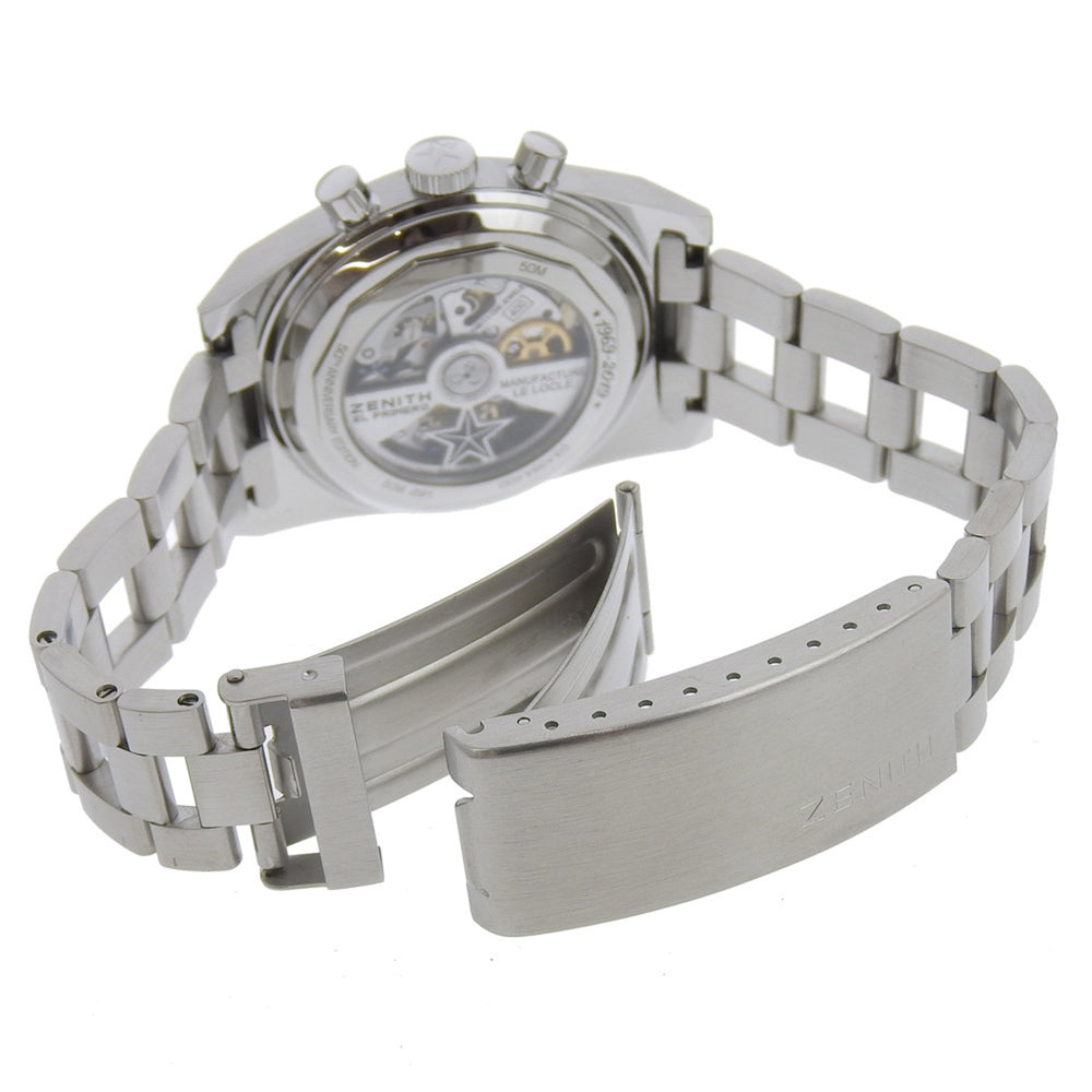 Zenith Chronomaster Revival El Primero Watch 50th Anniversary Limited Edition Model 03.A384.400 Stainless Steel Automatic Chronograph White Dial Men's — Very Good