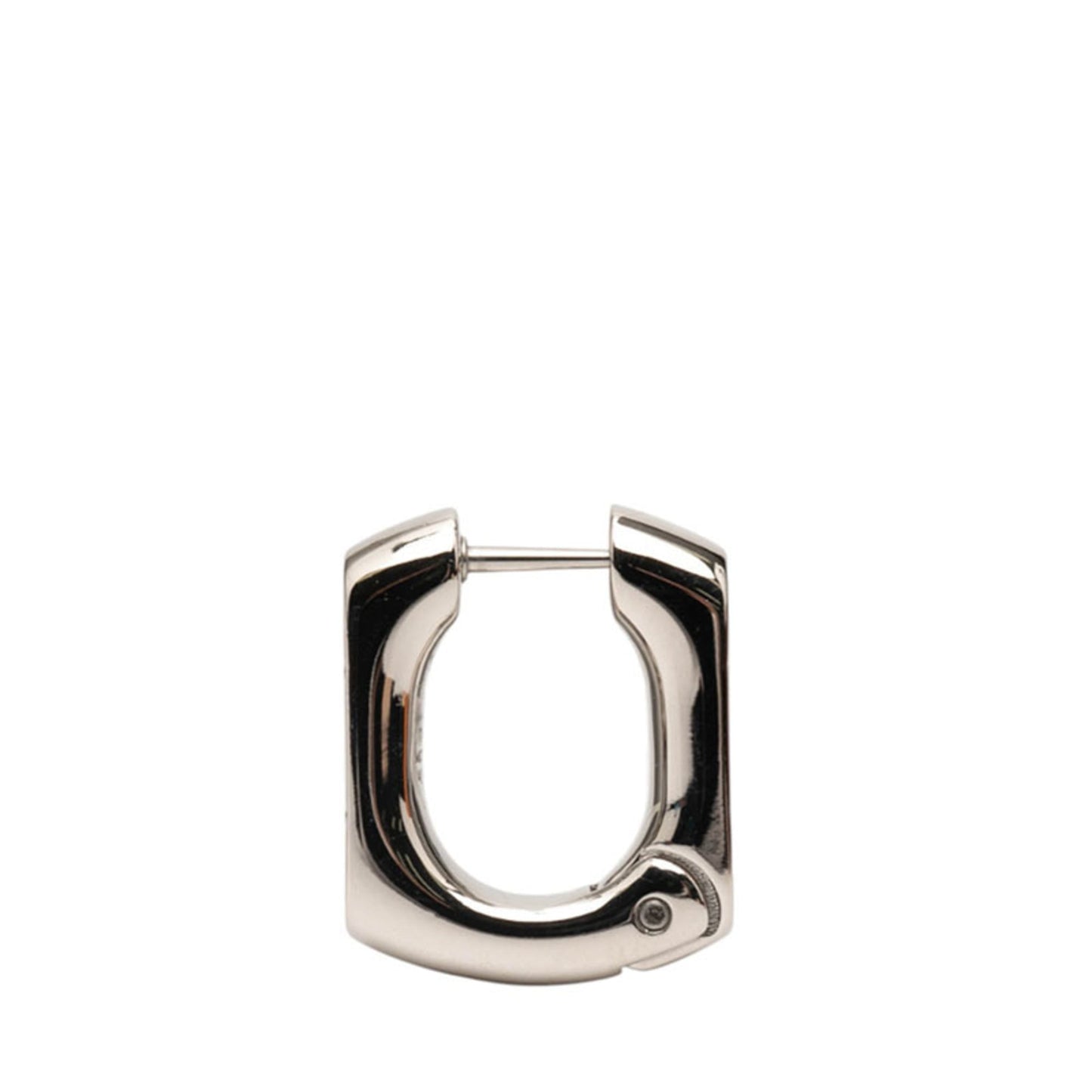 Louis Vuitton Monogram Chain Hoop Earrings M02227 Silver Metal Women's LOUIS VUITTON