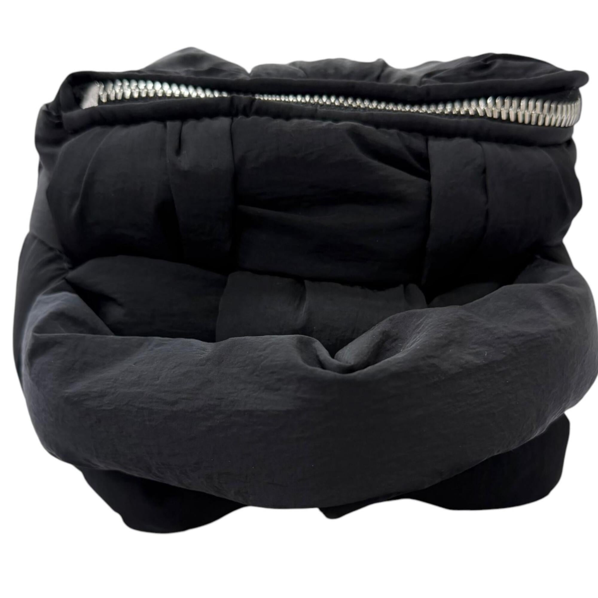 BOTTEGA VENETA 766314 Padded Tech Cassette Intrecciato Handbag, Black, Made in Italy, Men's, with Dust Bag — Like New