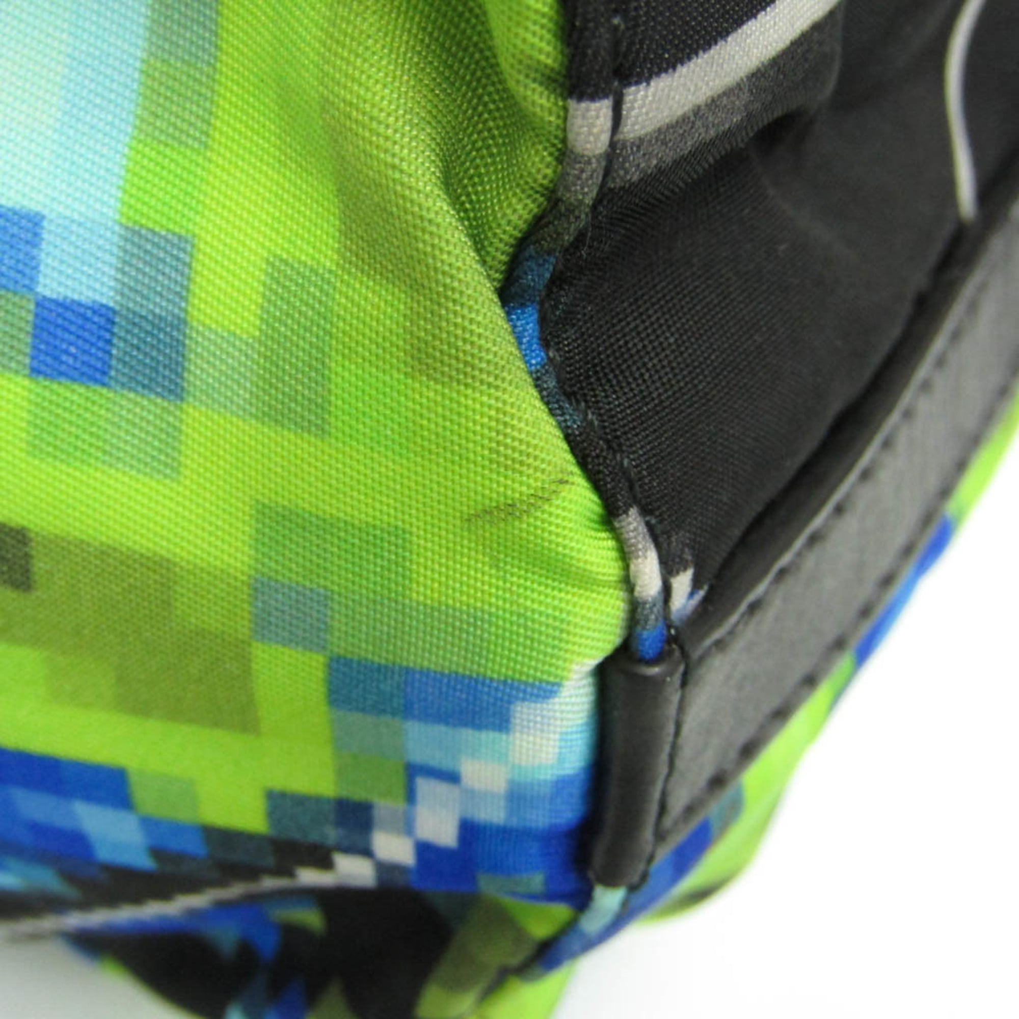 Prada Tessuto 2VG019 Men,Women Nylon,Leather Shoulder Bag,Tote Bag Black,Light Green