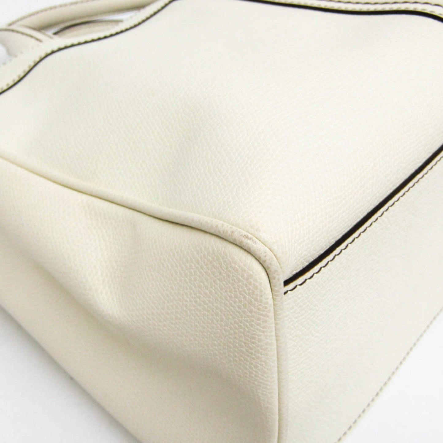 Valextra V5U41 J Bag Women's Leather Handbag Off-white