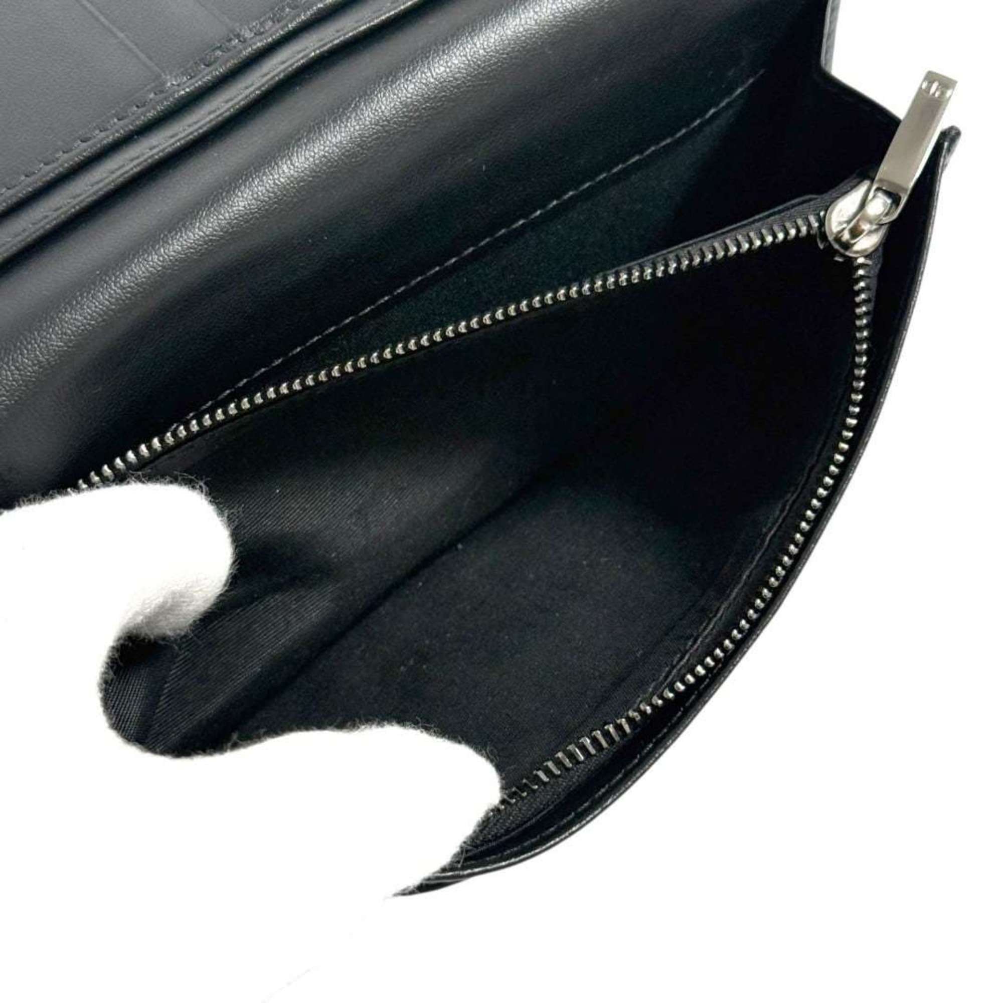 Christian Dior Dior Men's Oblique Bifold Long Wallet in Black Leather