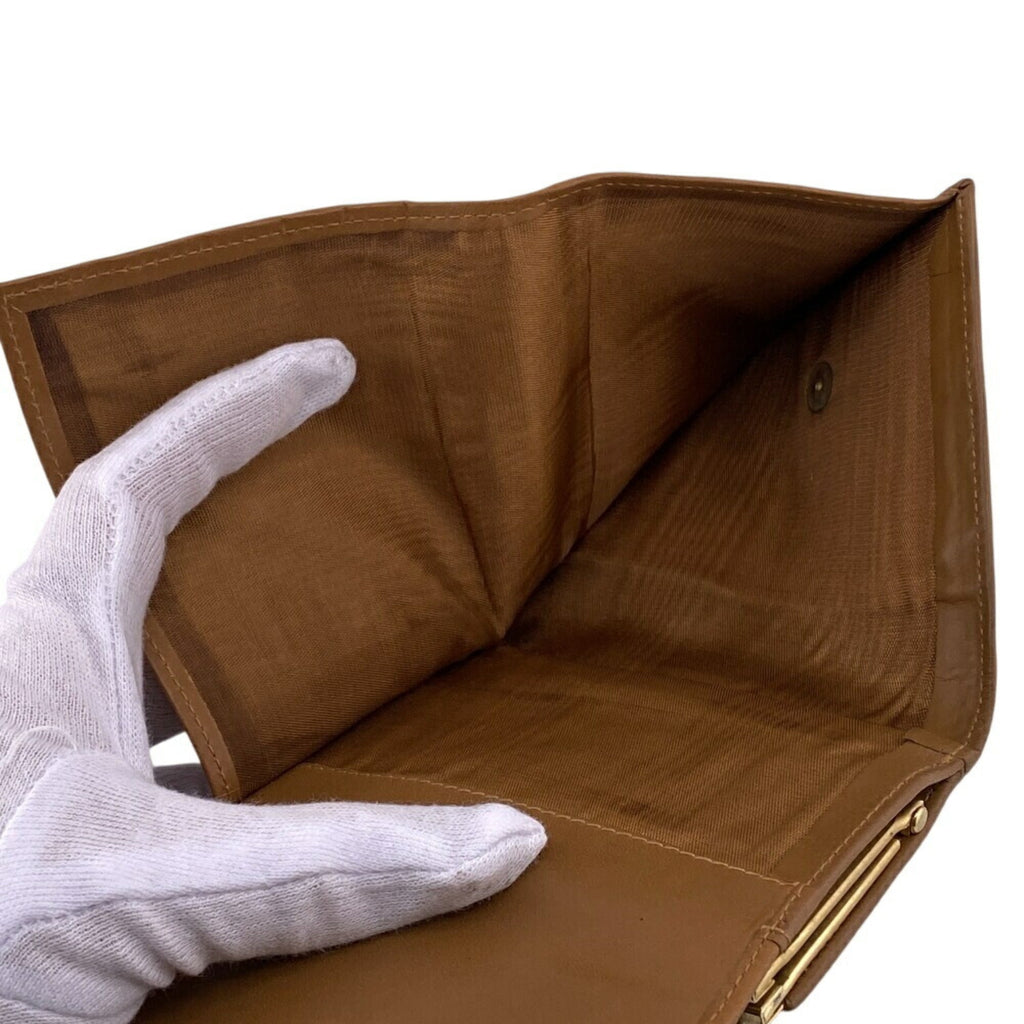 CELINE Macadam Tri-fold Wallet, Beige, Women's