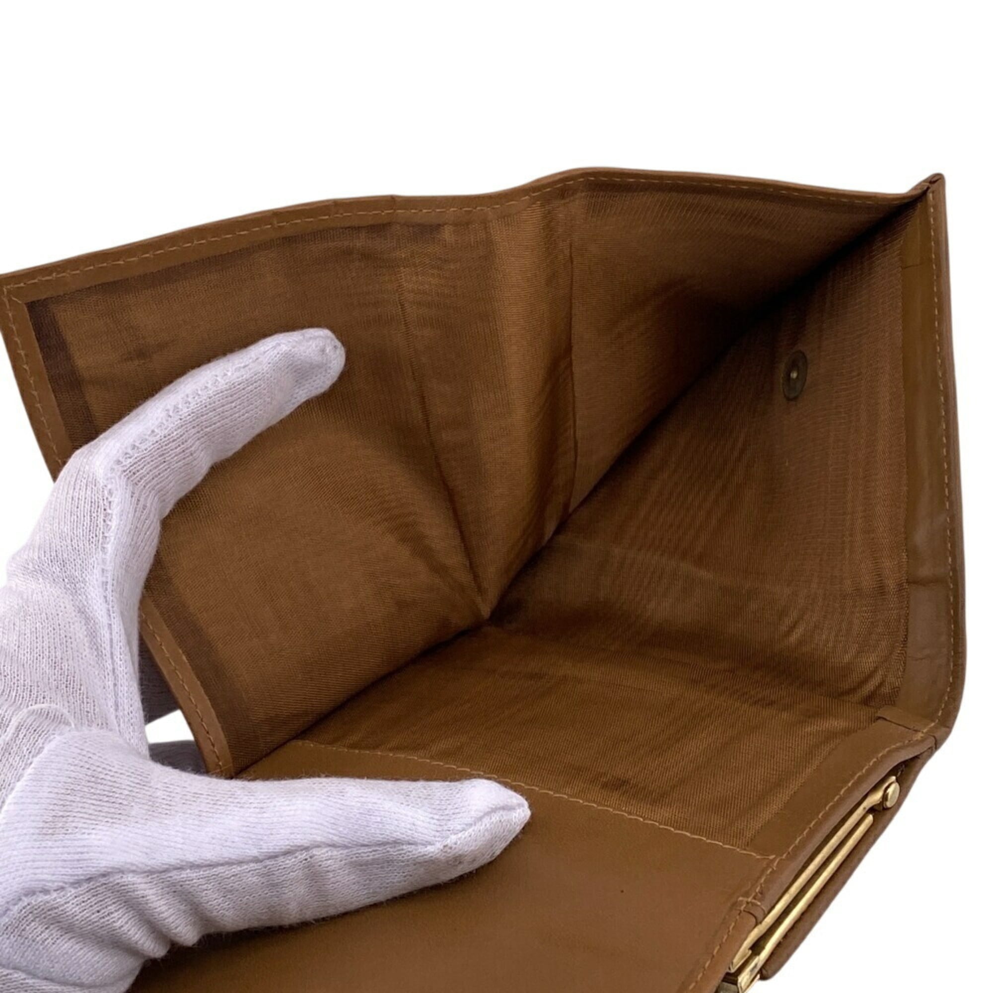 CELINE Macadam Tri-fold Wallet, Beige, Women's