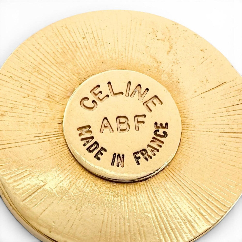 CELINE Vintage Faux Pearl Plated Circle Logo Bracelet, Gold, Made in France, Women's — Like New