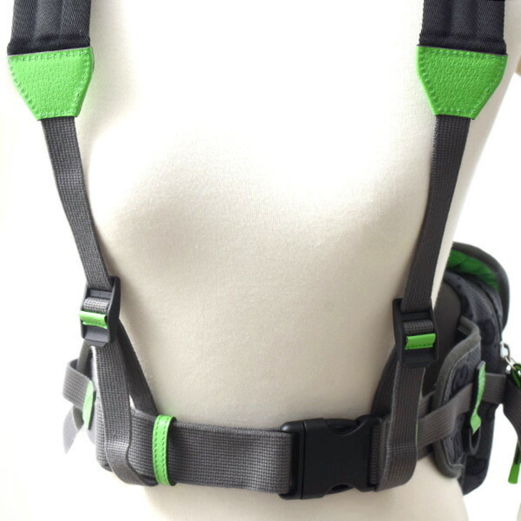 Gucci Men's Small Backpack GG Nylon Belt Bag in Gray, Red, and Green (GUCCI 752100)