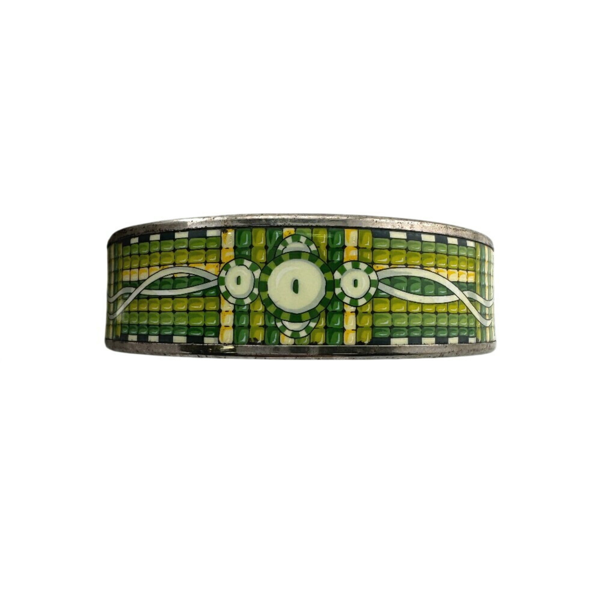 HERMES GM Enamel Cloisonne Bracelet/Bangle Bracelet Green Women's