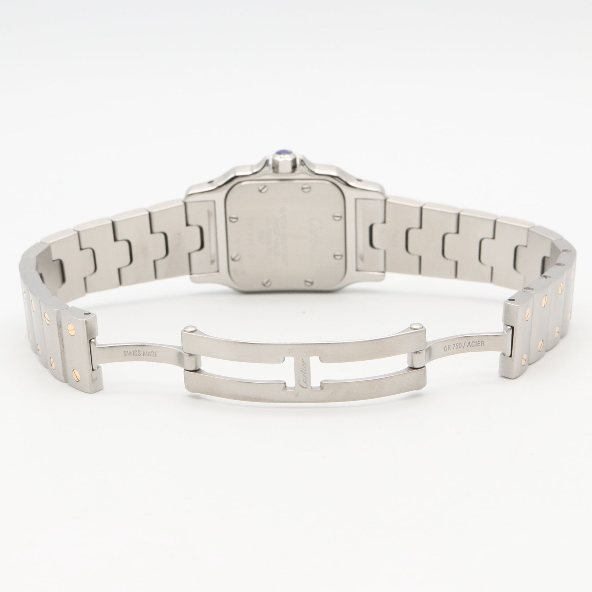 Cartier Santos Galbee SM Watch, 18K (Yellow Gold) Stainless Steel, Ladies, Silver Tone, W20012C4 — Very Good