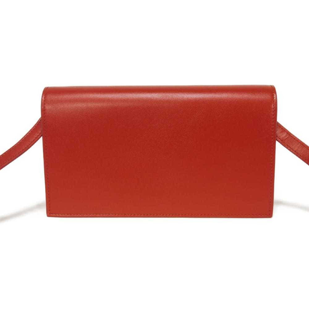Salvatore Ferragamo Shoulder Bag Double Gancini Mini Chain Calfskin 2-Way New Logo Red 218357 Women's — Like New