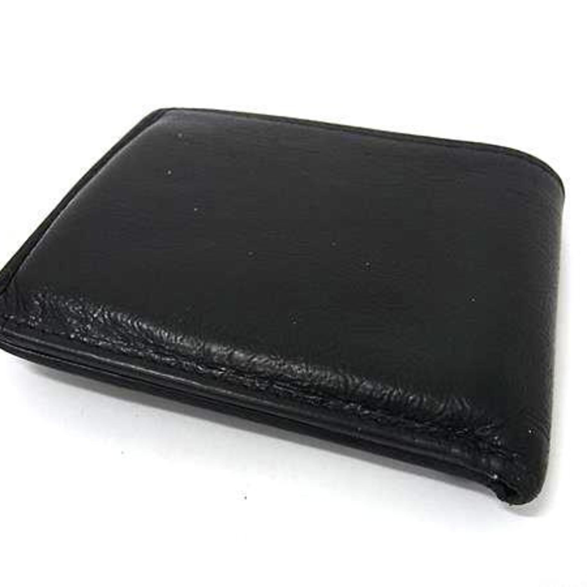 GUCCI Interlocking G Wallet 575985 Black Leather Men's Bifold