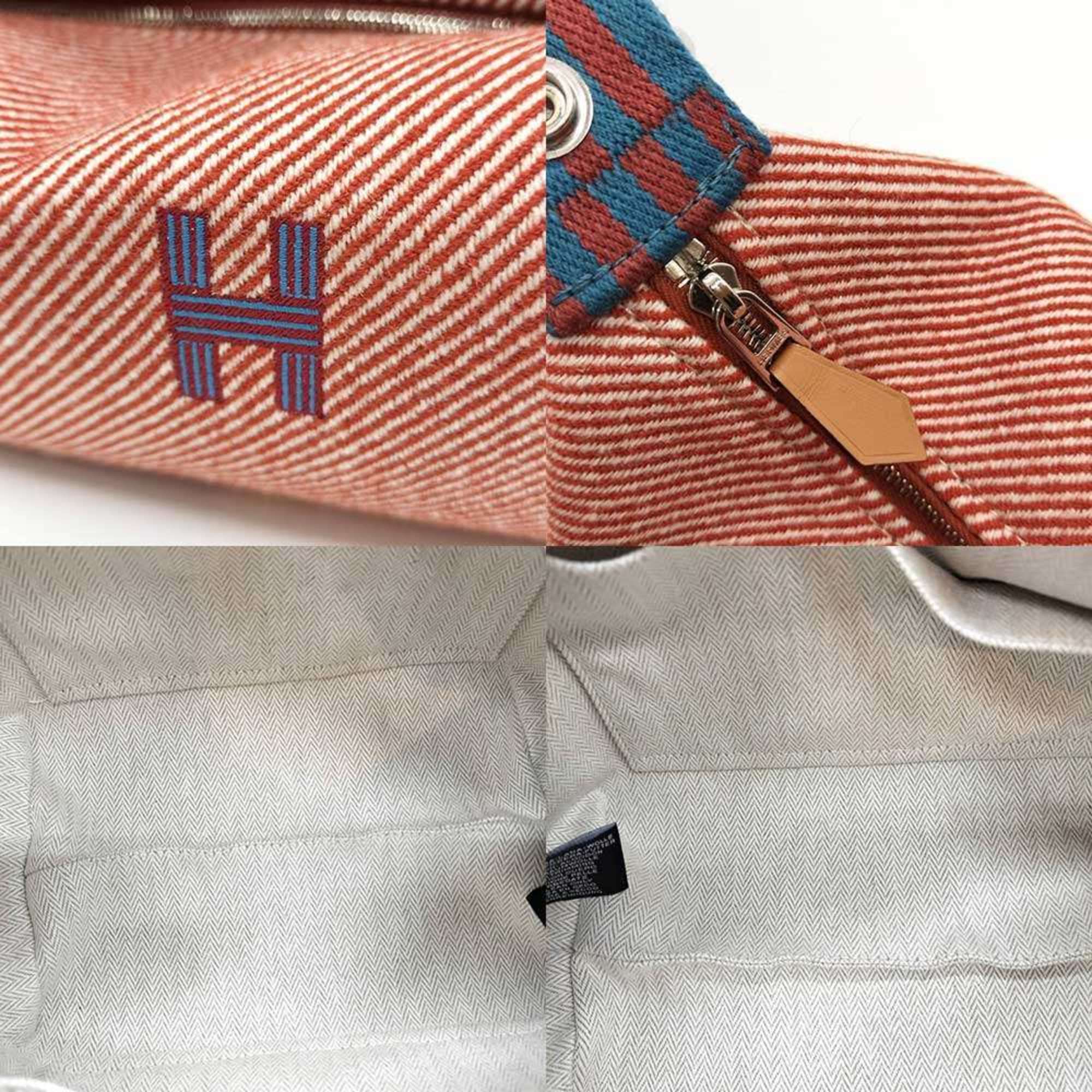 Hermès Brid A Black PM Handbag Pouch Sub Bag Orange x Red Blue Canvas HERMES — Like New
