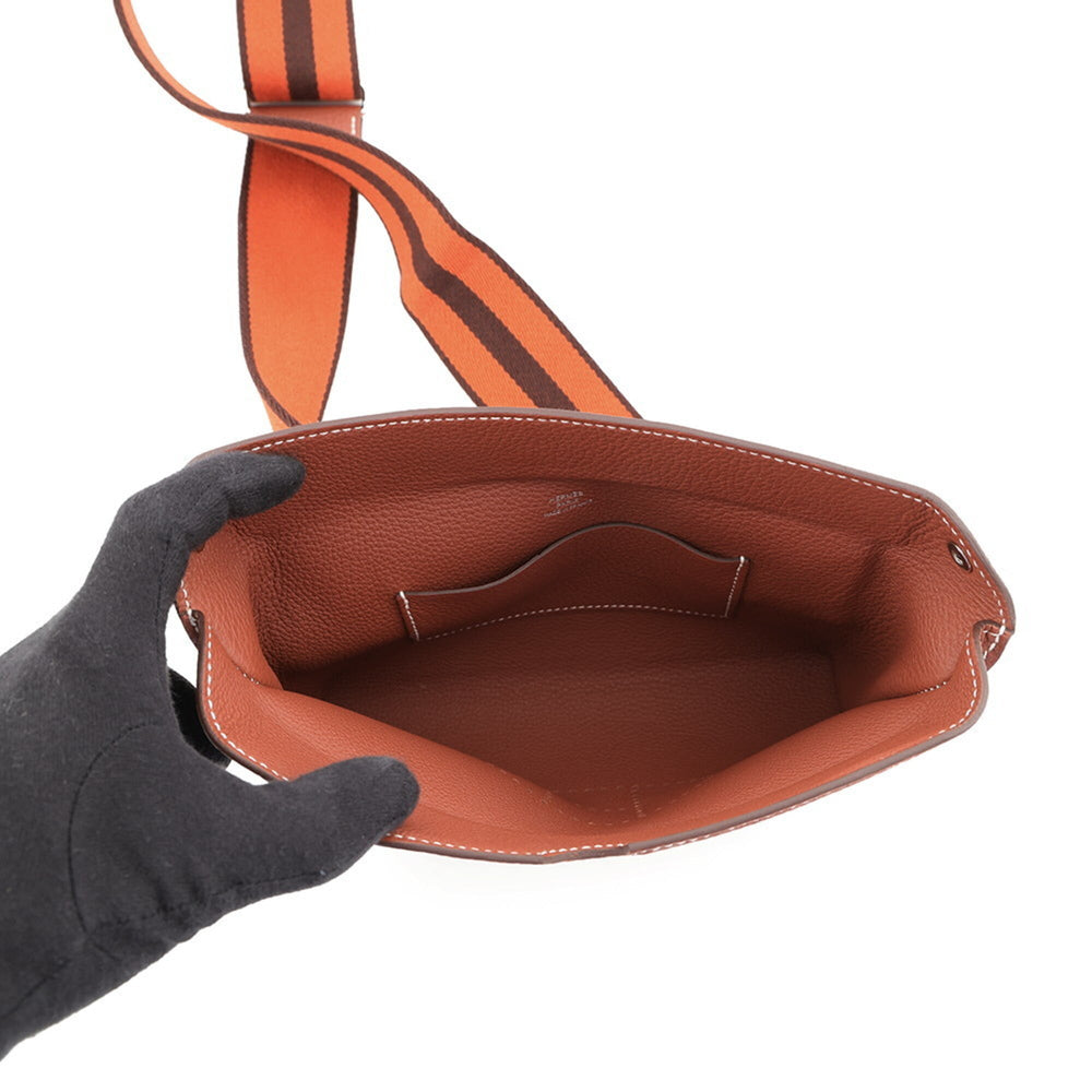Hermes Shoulder Bag Videpoche Sienne Brick Havana Togo W Stamp Handbag HERMES — Like New