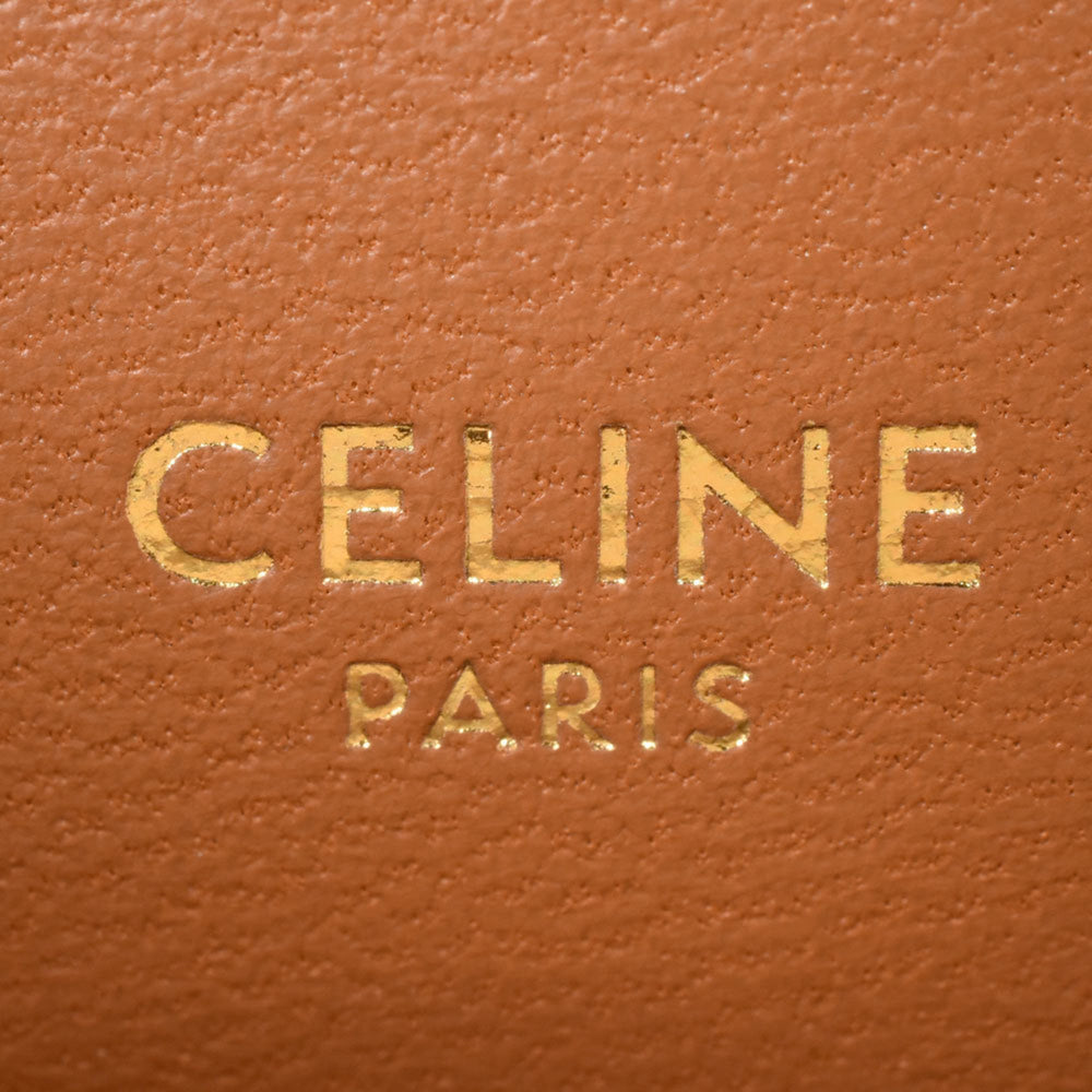 CELINE Triomphe shoulder bag coated canvas leather black — Like New