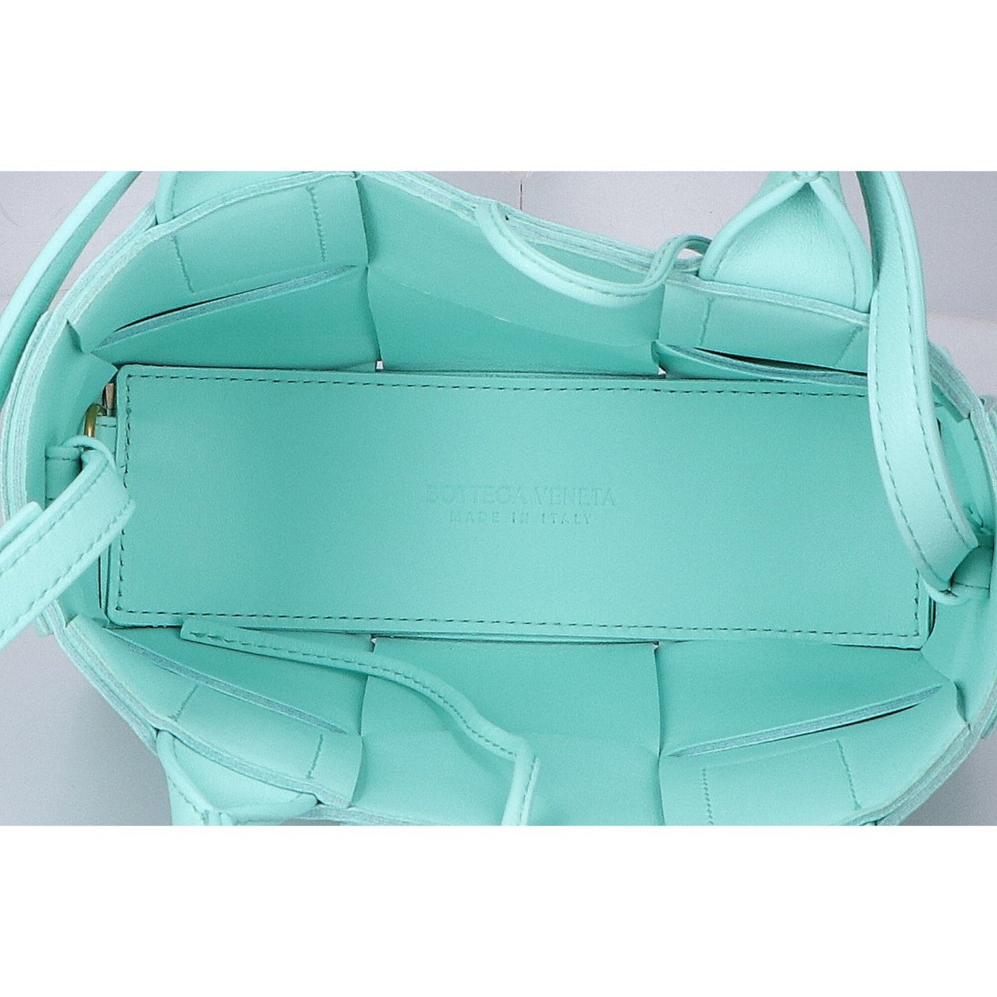 BOTTEGA VENETA Maxi Intrecciato Candy Arco Tote 2-Way Handbag CELADON Mint Blue Women's — Like New