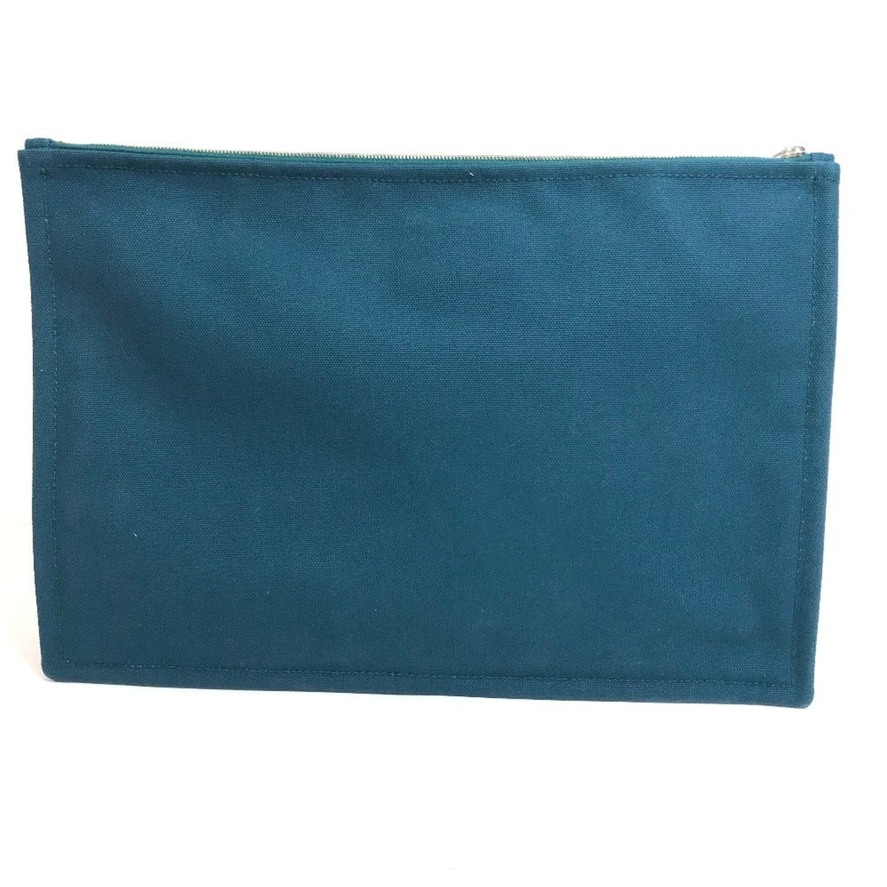 HERMES Hermes Bicycle Studs Velocipedi Flat Pouch GM Canvas Men's Women's Blue — New - Store Return