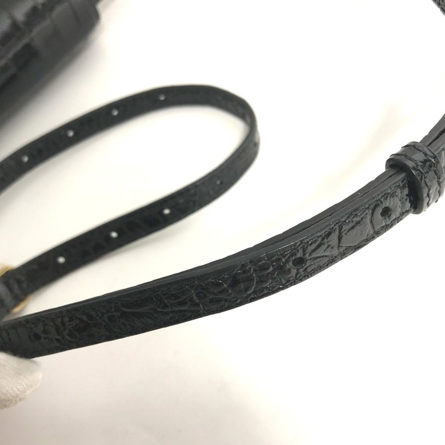 BALENCIAGA 592898 2-Way Clutch Bag with Pouch and B Logo, Quilted Shoulder Bag, Embossed Leather, Women's, Black