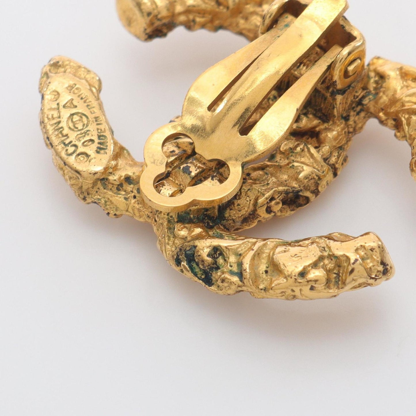 CHANEL Coco Mark Earrings, Gold Plated, Women's