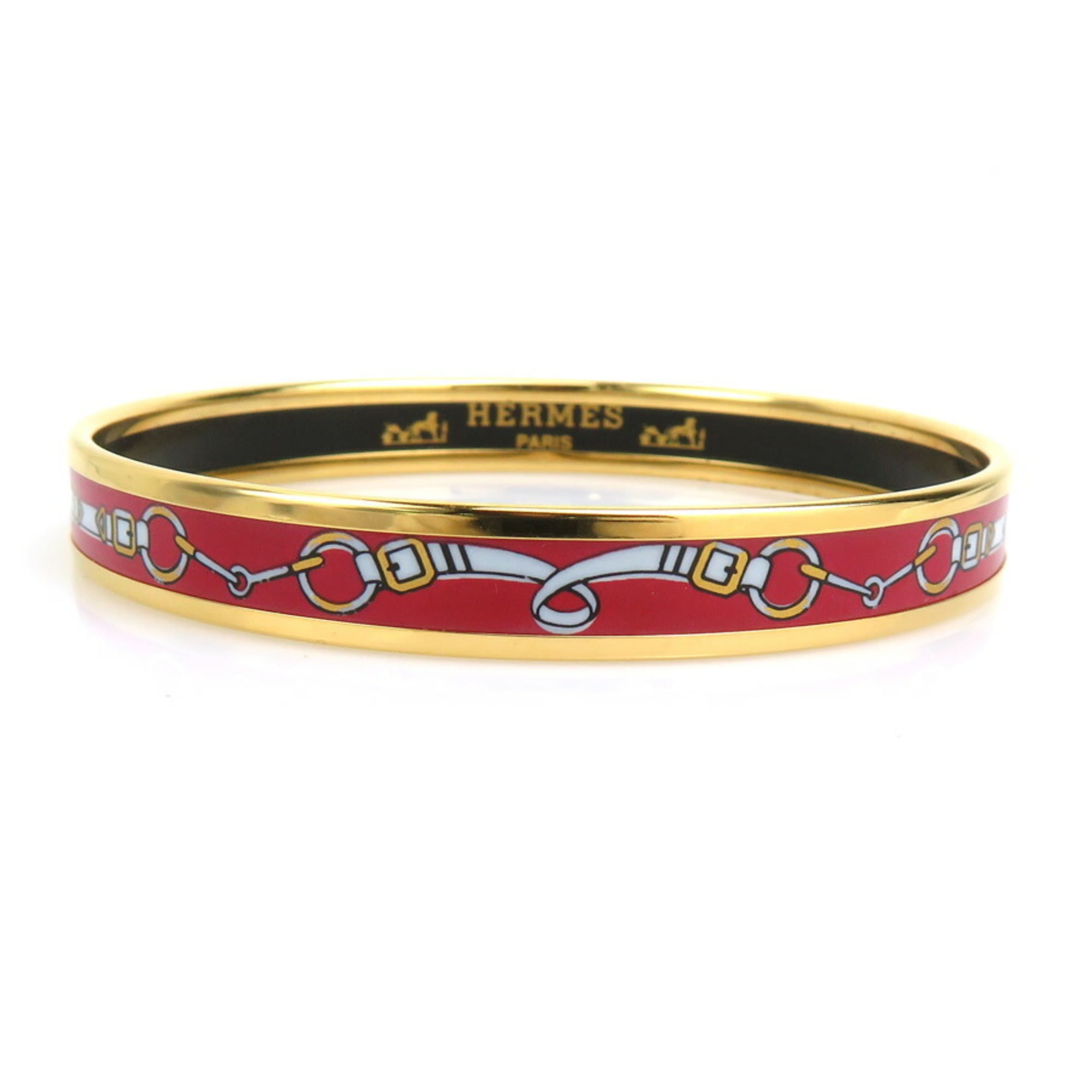 Hermès HERMES bangle bracelet in enamel, gold and red, for women, e61306a