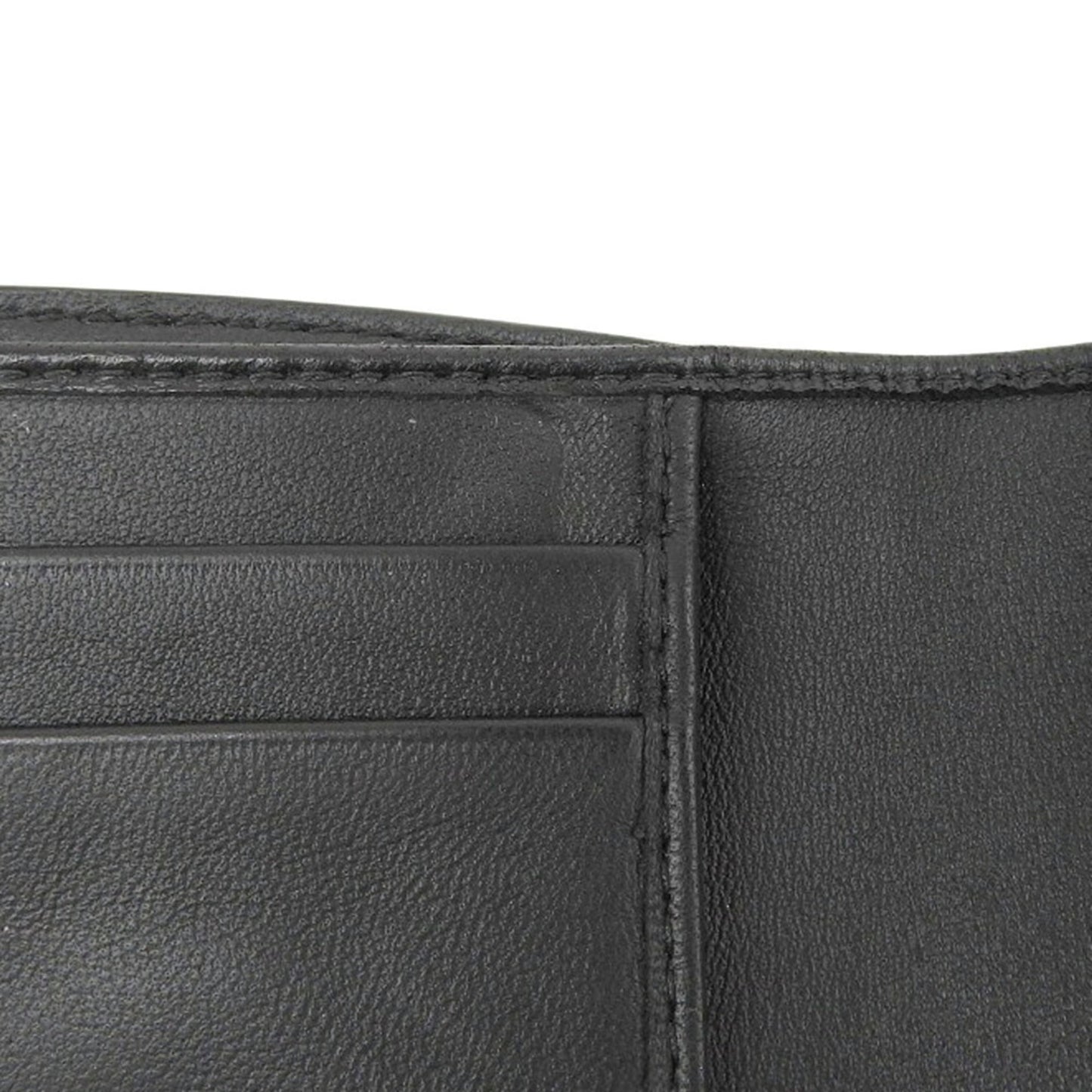 Bottega Veneta Intrecciato Compact Wallet, Double Folding Black Leather