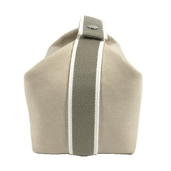 HERMES Brid a Black GM Bag, Pouch, Vanity Bag with H Logo, Cotton Handbag, Men's/Women's, Beige — Like New
