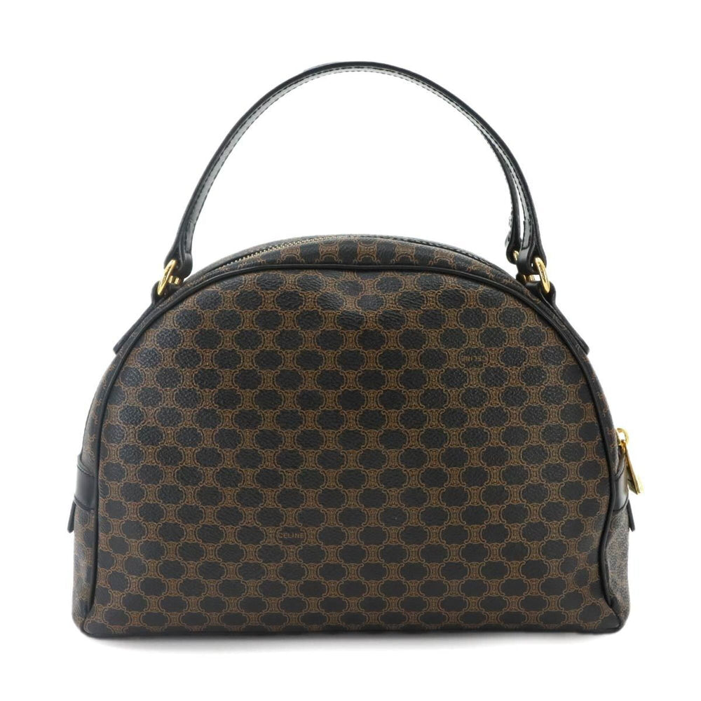 Celine Macadam Handbag, Leather, Black/Brown, Gold Hardware — Like New