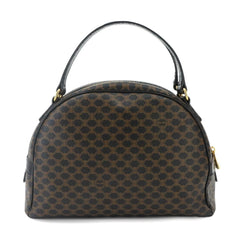Celine Macadam Handbag, Leather, Black/Brown, Gold Hardware — Like New